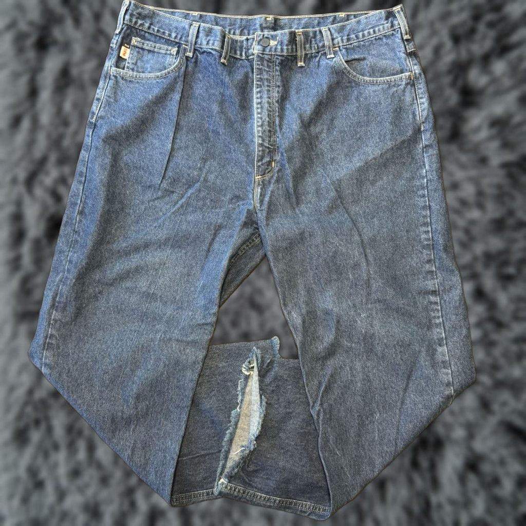 Carhartt VINTAGE Carhartt Jeans Mens 44x32 Flame-Resistant FR Work Denim 5-Pocket Relaxed Straight Blue 1990s Mens Size US 44 / EU 60 - 1 Thumbnail