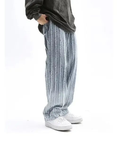 Jean Kasuga x Hioki Striped Baggy Flared Wide Leg Jeans y2k retro Size US 32 / EU 48 - 2 Thumbnail
