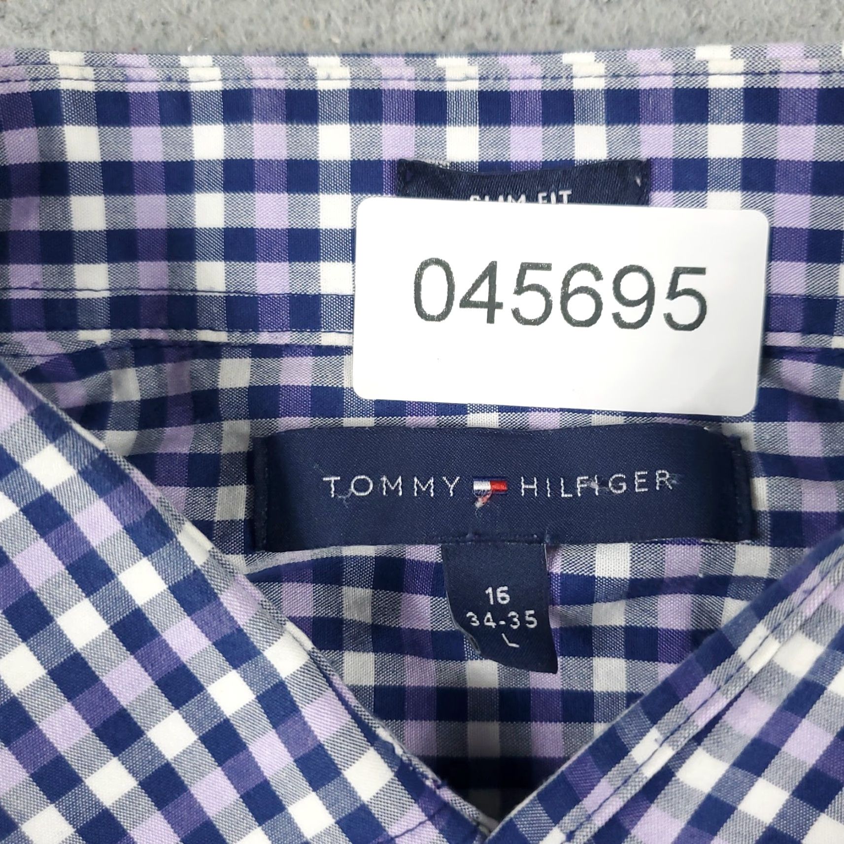 Tommy Hilfiger VINTAGE? No—Tommy Hilfiger Shirt Mens Large Blue Purple Check Casual Button Up Long Sleeve Size US L / EU 52-54 / 3 - 6 Thumbnail