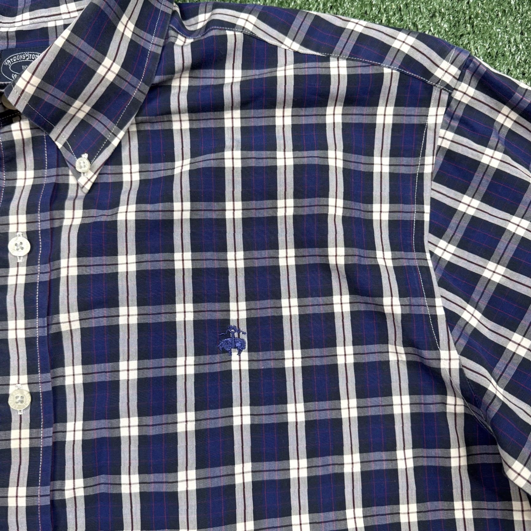 Brooks Brothers BROOKS BROTHERS Button-Up Shirt Men 1XL Blue Plaid Long Sleeve Casual Business Regular Fit Mens Size US XL / EU 56 / 4 - 6 Thumbnail