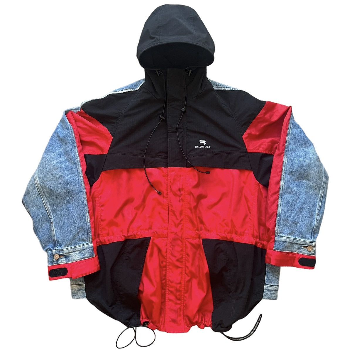 Balenciaga BALENCIAGA 2021AW Hybrid Colorblock Parka Denim Jacket Size US M / EU 48-50 / 2 - 1 Thumbnail