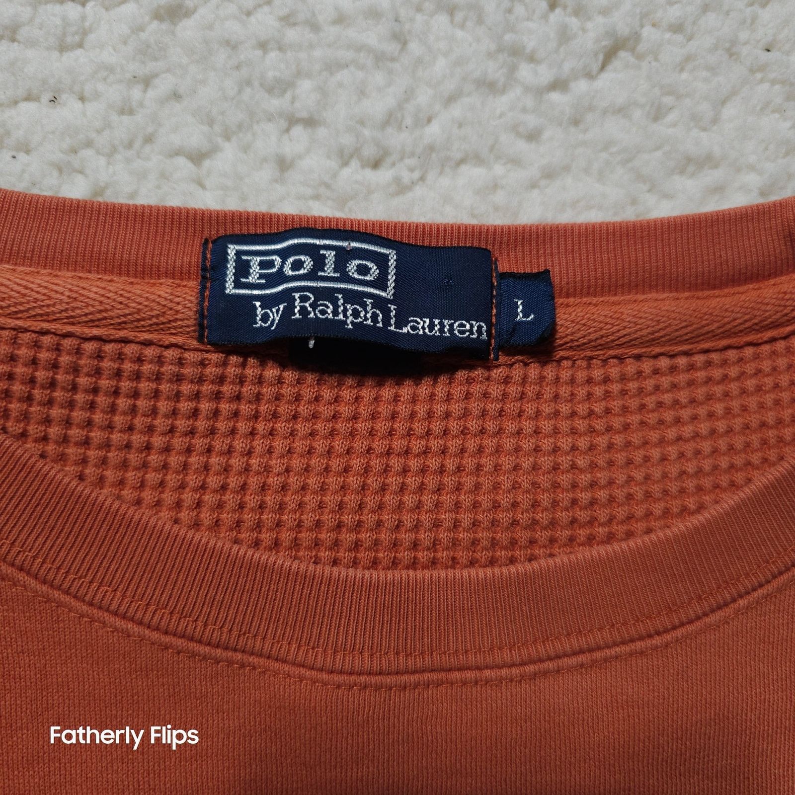 Polo Ralph Lauren Polo Ralph Lauren Burnt Orange Waffle Lined Sweatshirt L Size US L / EU 52-54 / 3 - 2 Thumbnail