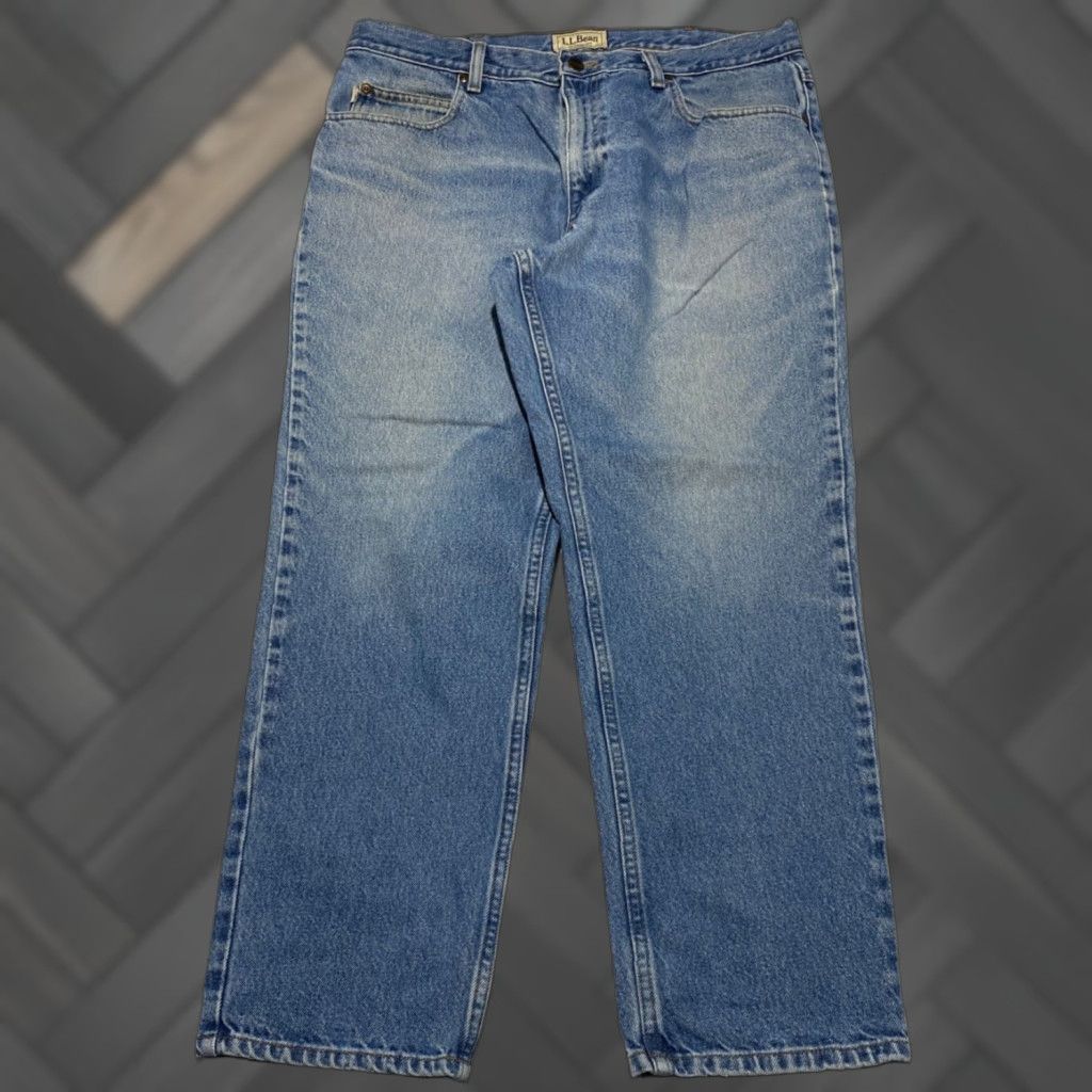 Denime LLBean Classic Fit Jeans Mens 36x28 Blue Denim Cotton Straight Leg Pants Size US 36 / EU 52 - 1 Thumbnail