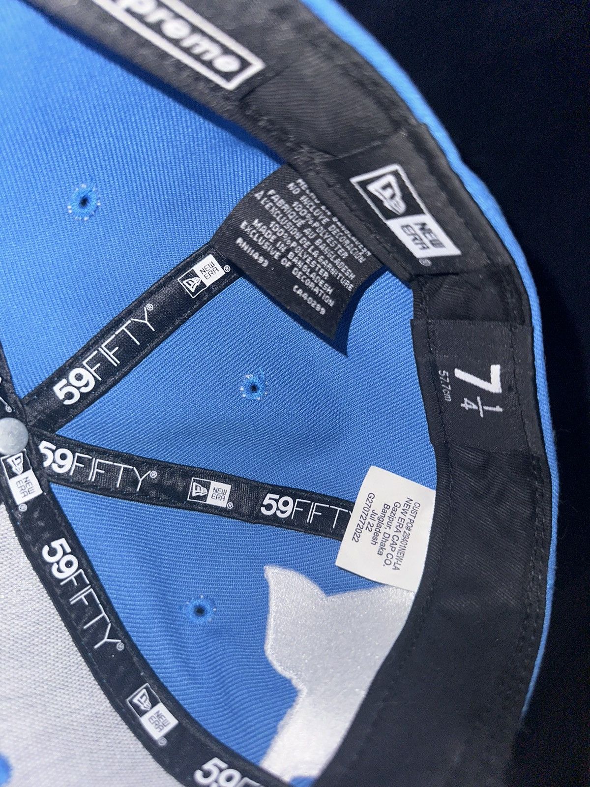 Supreme Supreme Money Box Logo New Era - Light Blue - 7 1/4 | Grailed
