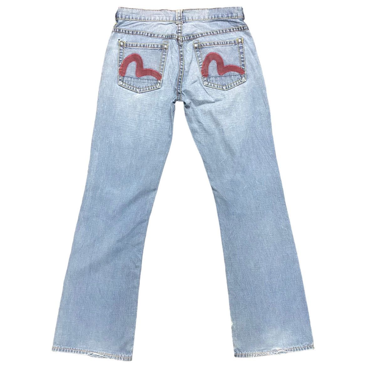 Evisu Evisu Light Denim Flare Jeans Thrashed Size 30" / US 8 / IT 44 - 1 Thumbnail
