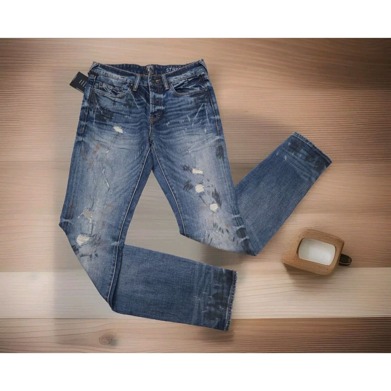 Prps $328 PRPS Glissade Le Sabre Slim Tapered Fit Paint Splatter Size US 28 / EU 44 - 5 Thumbnail