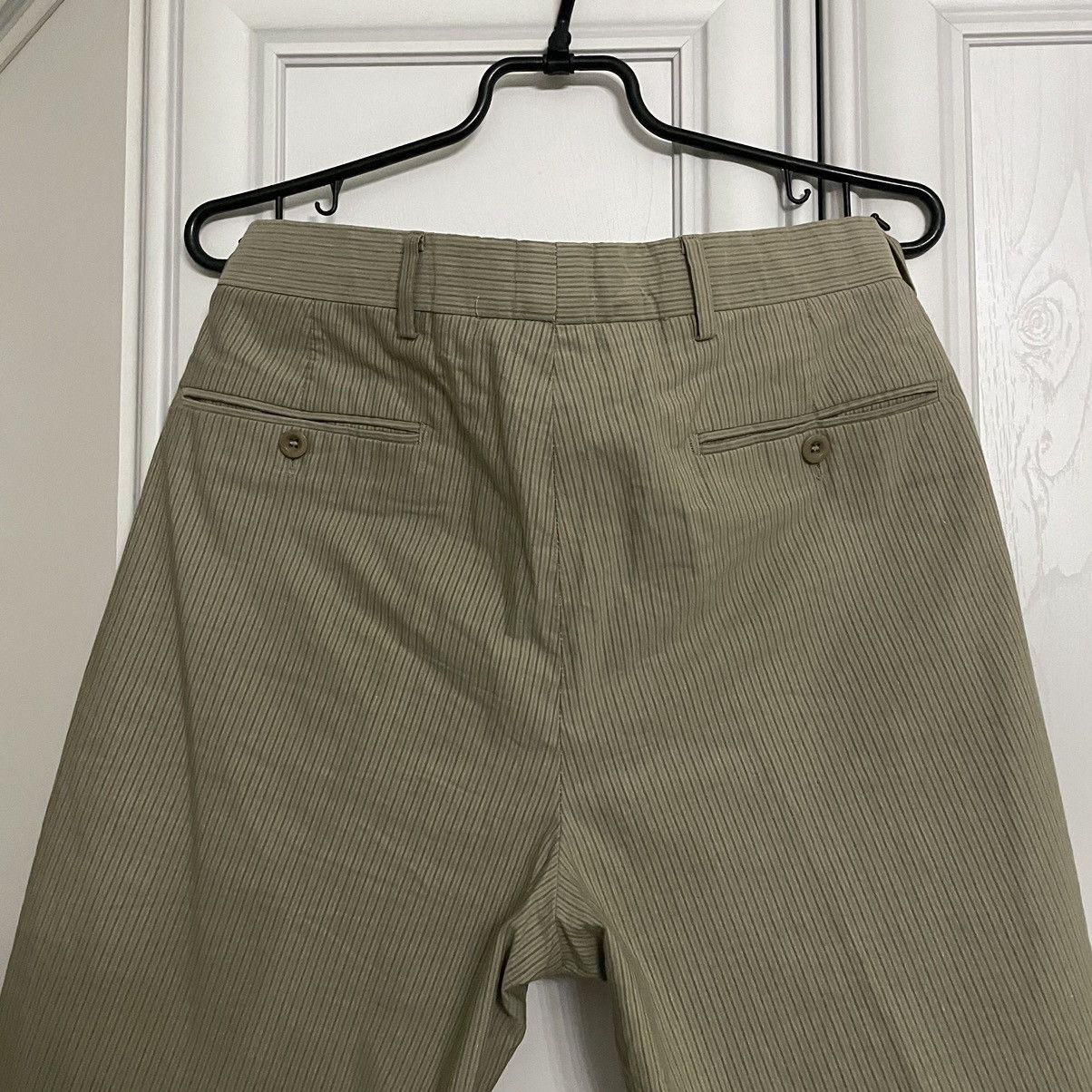 Hermes Vintage Hermes Beige Striped Cotton-Linen Casual Pants Size US 33 - 6 Thumbnail