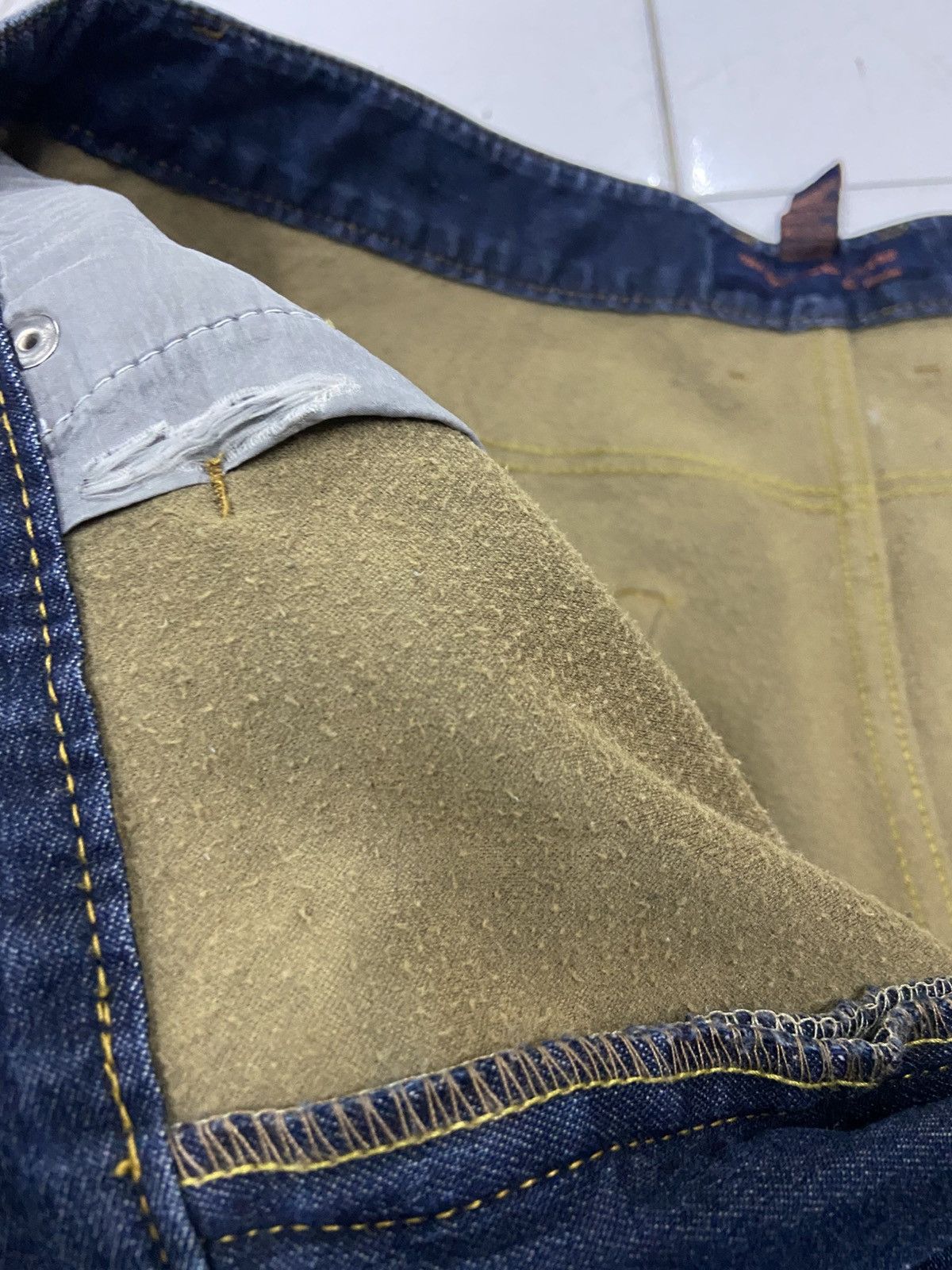 Japanese Brand TBJ ACID WASH FLEECE LINED DENIM JEANS Size US 38 / EU 54 - 8 Thumbnail