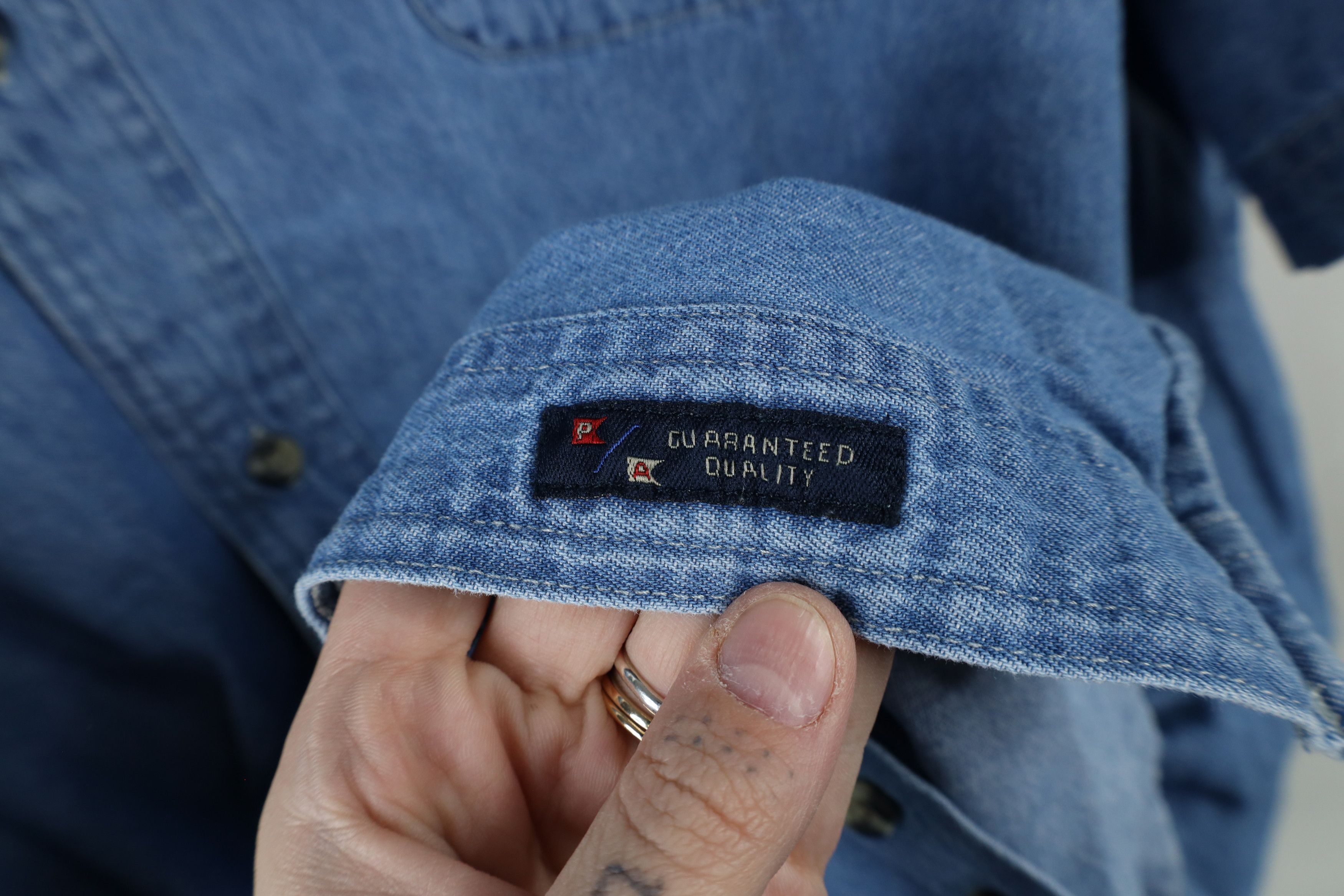 Vintage Vintage 90s Streetwear Short Sleeve Denim Jean Down Shirt Size US XXL / EU 58 / 5 - 4 Thumbnail