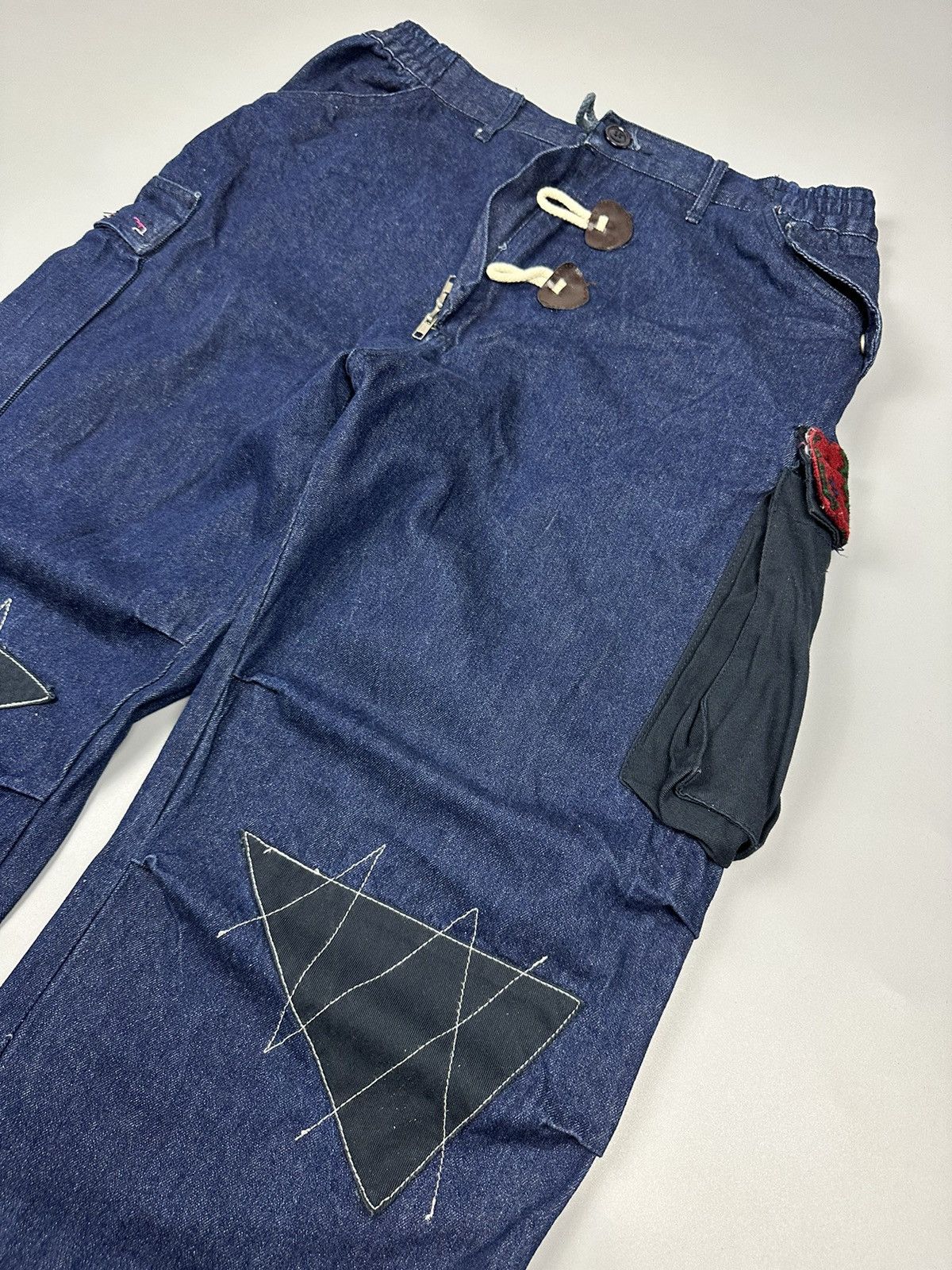 If Six Was Nine × Le Grande Bleu (L.G.B.) 🔥Rare🔥Kapital Inspired Baggy Twist Waist Sashiko Denim Size US 35 - 8 Thumbnail