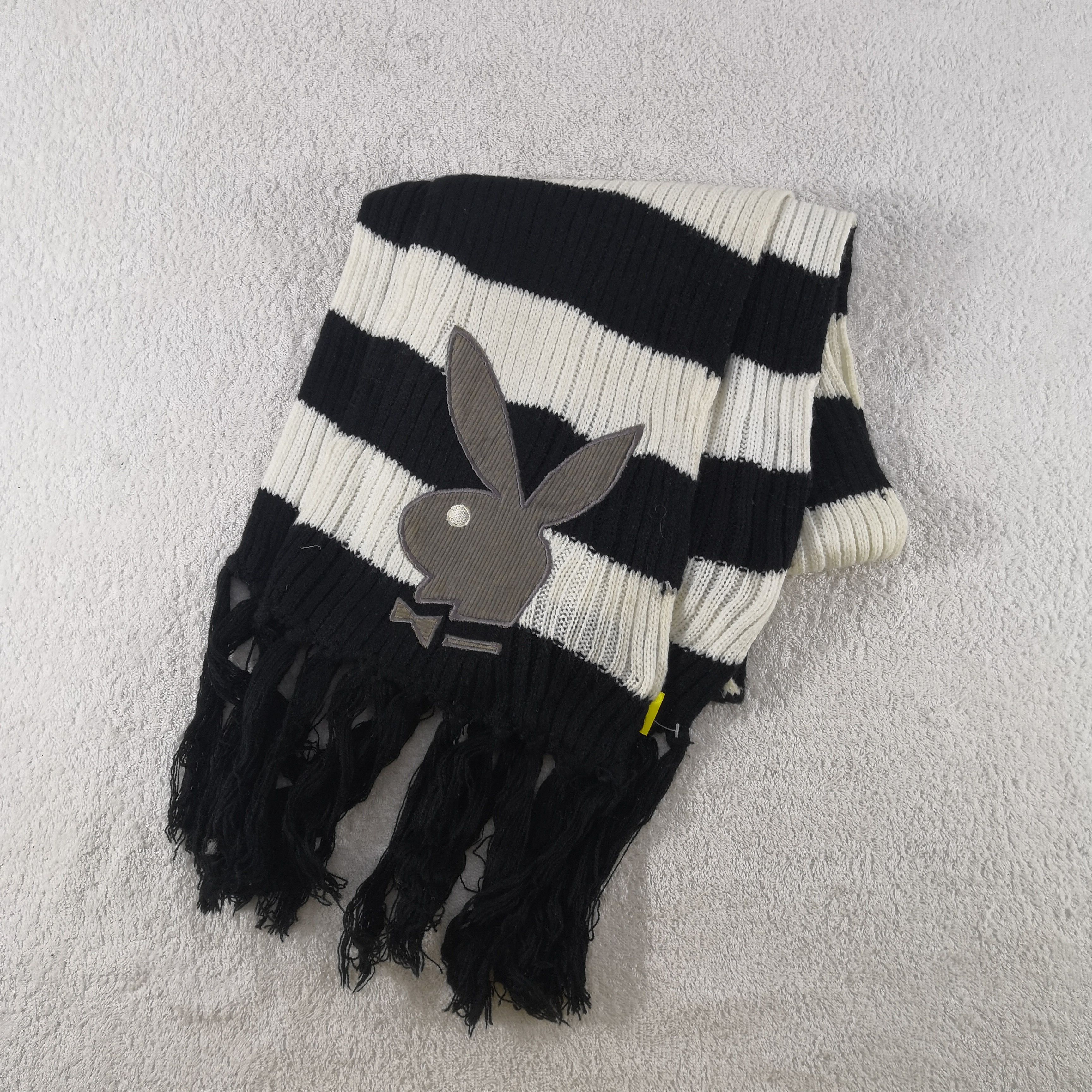 Other × Playboy × Vintage Vintage Playboy Scarf Wool Knit Fringe Winter Scarves. Size ONE SIZE - 4 Thumbnail