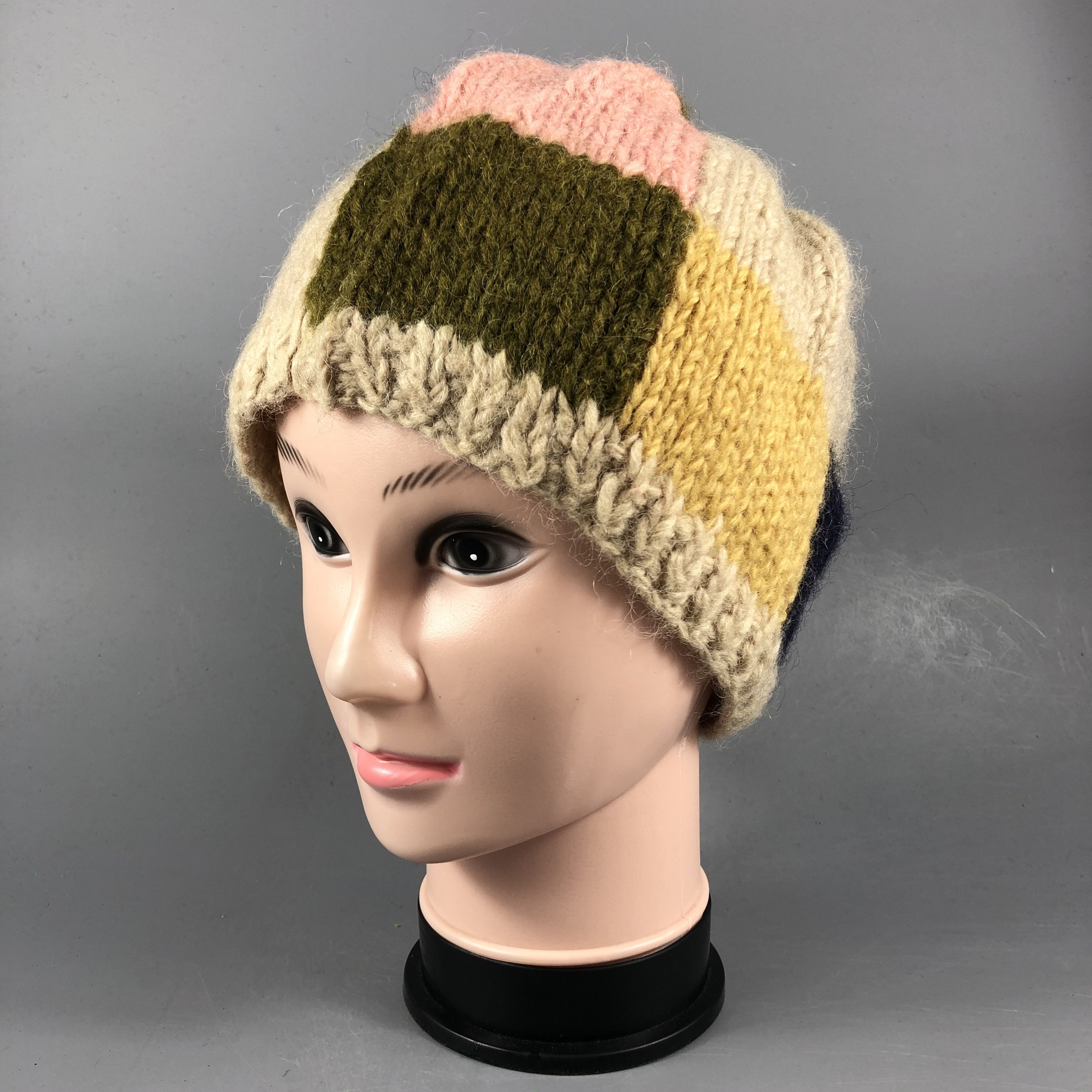 Japanese Brand Crochet Patchwork Beanie Size ONE SIZE - 2 Thumbnail