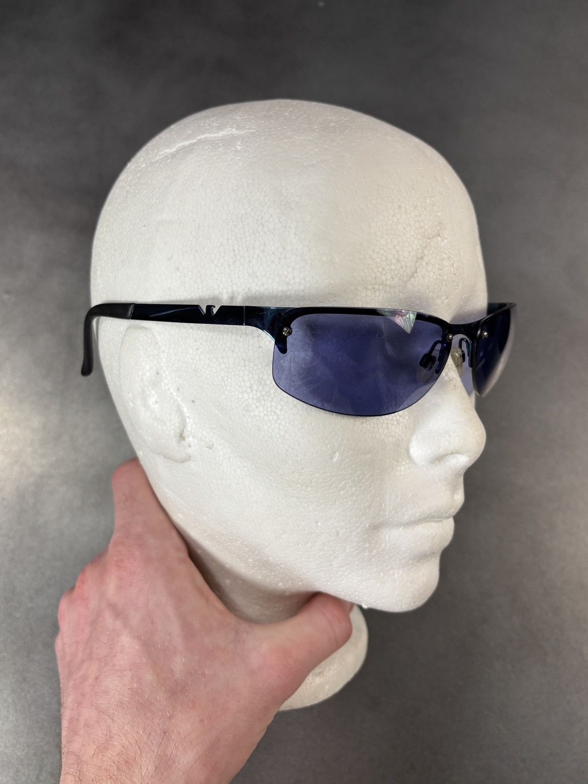 Emporio Armani × Vintage 2000s Emporio Armani Sunglasses Vintage Sporty Metal Wrap Size ONE SIZE - 10 Thumbnail