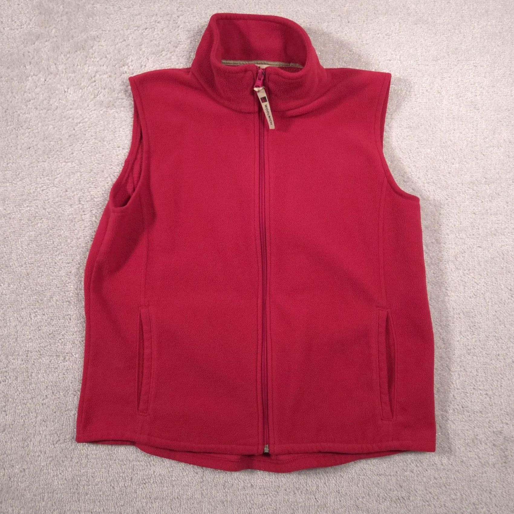 Vintage Woolrich Vest Womens Medium Red Fleece Full Zip Collar Pockets Outdoor Warm Size M / US 6-8 / IT 42-44 - 2 Thumbnail