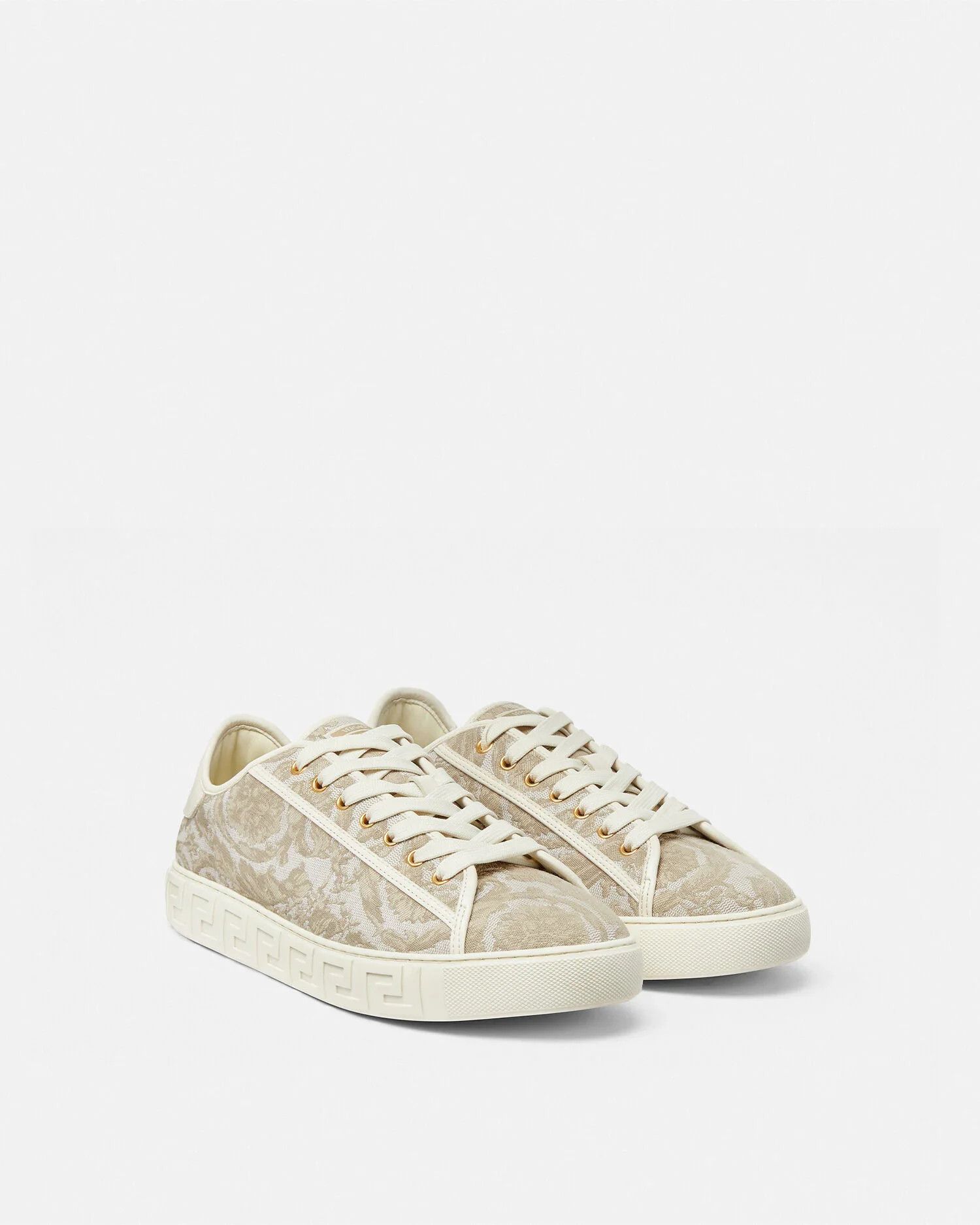 Versace os11x0326 Barocco Greca Sneakers in Beige Size US 8 / EU 41 - 2 Thumbnail