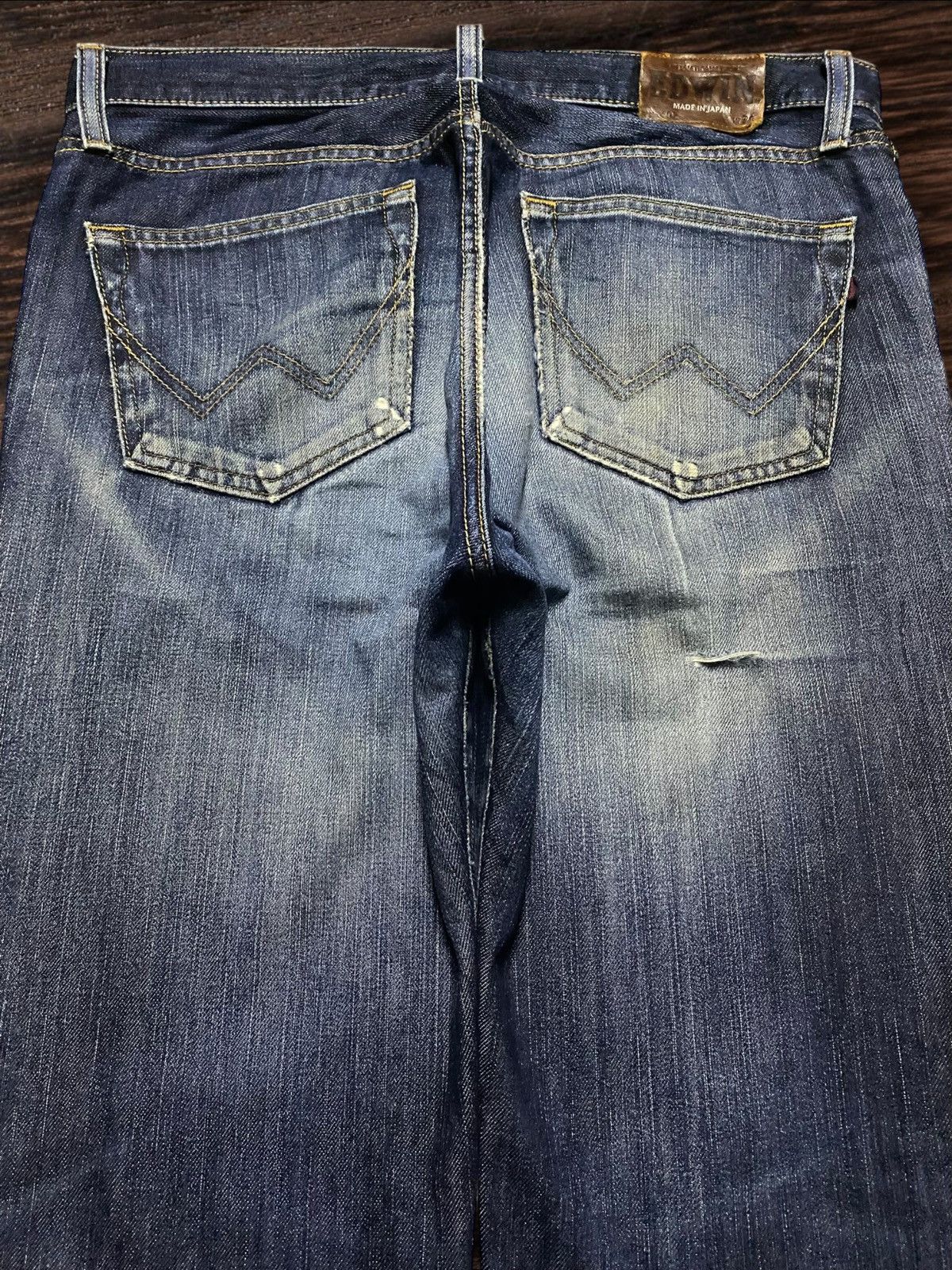 Edwin Vintage Japanese Brand Edwin 402 Fade DistressedLoose Jeans Size US 35 - 4 Thumbnail