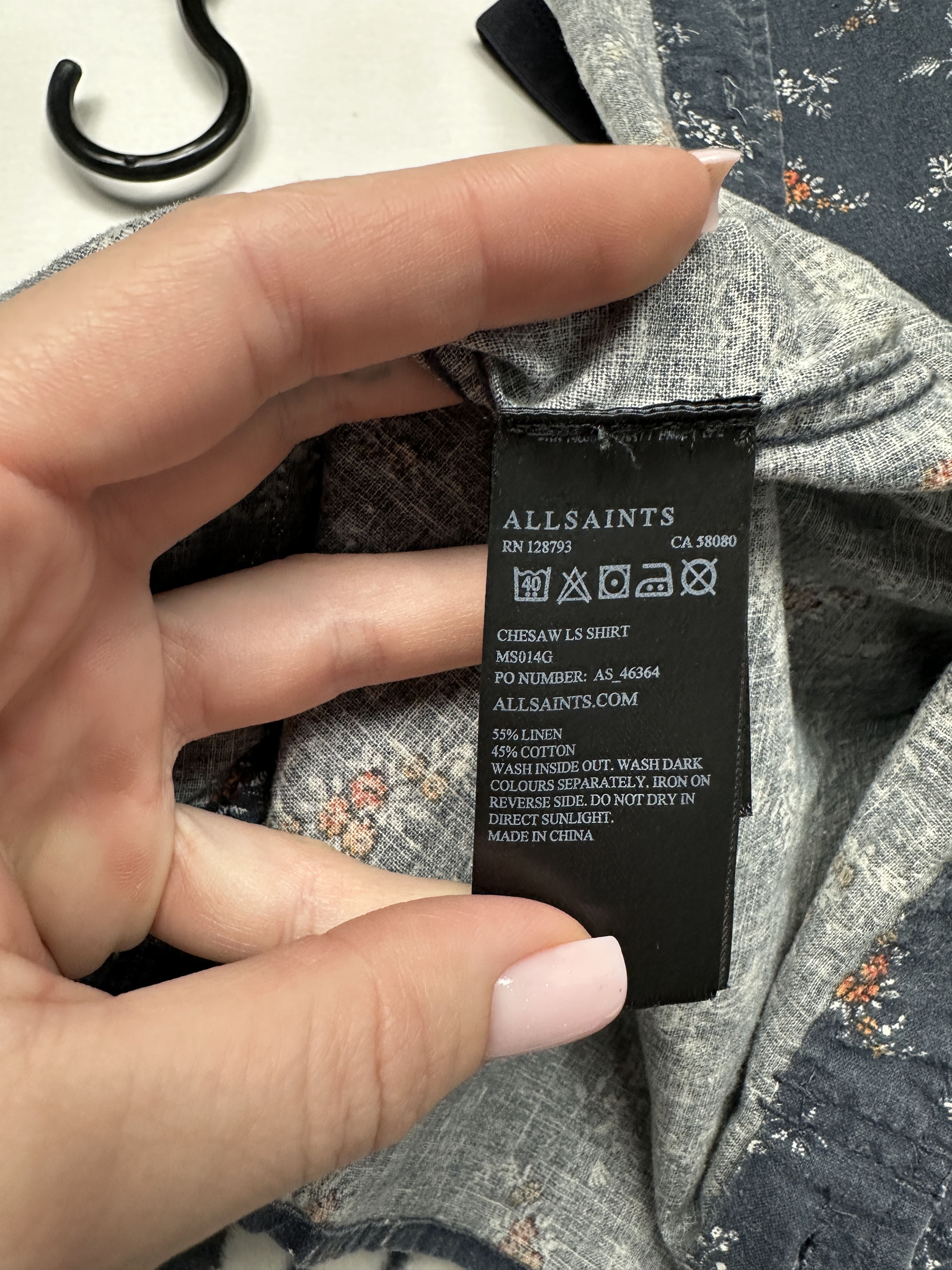 Allsaints Allsaints Mens Chesaw Floral Print Linen Long Sleeve Shirt Size US XS / EU 42 / 0 - 4 Thumbnail