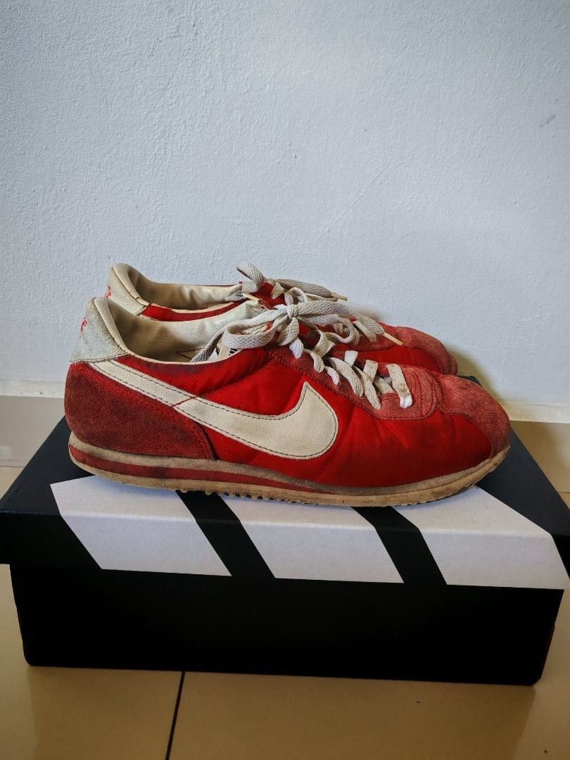 Nike Vintage 90s Nike Cortez Red White Nylon Sneakers Size US 8.5 / EU 41-42 - 2 Thumbnail
