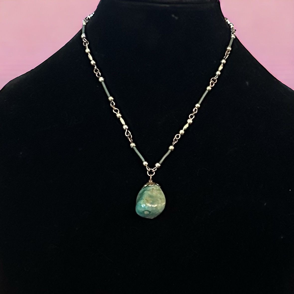 Vintage Vintage polished rock pendant necklace Size ONE SIZE - 1 Thumbnail