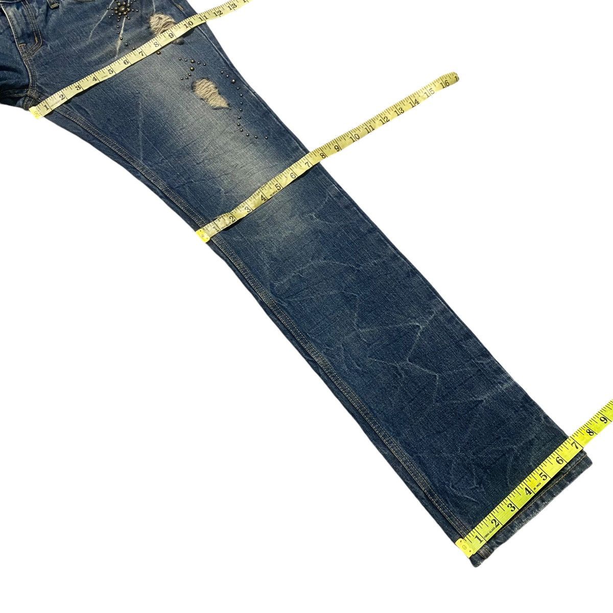 Le Grande Bleu (L.G.B.) Gennaro Denim Studded Distressed Skinny Jeans Size US 30 / EU 46 - 22 Thumbnail
