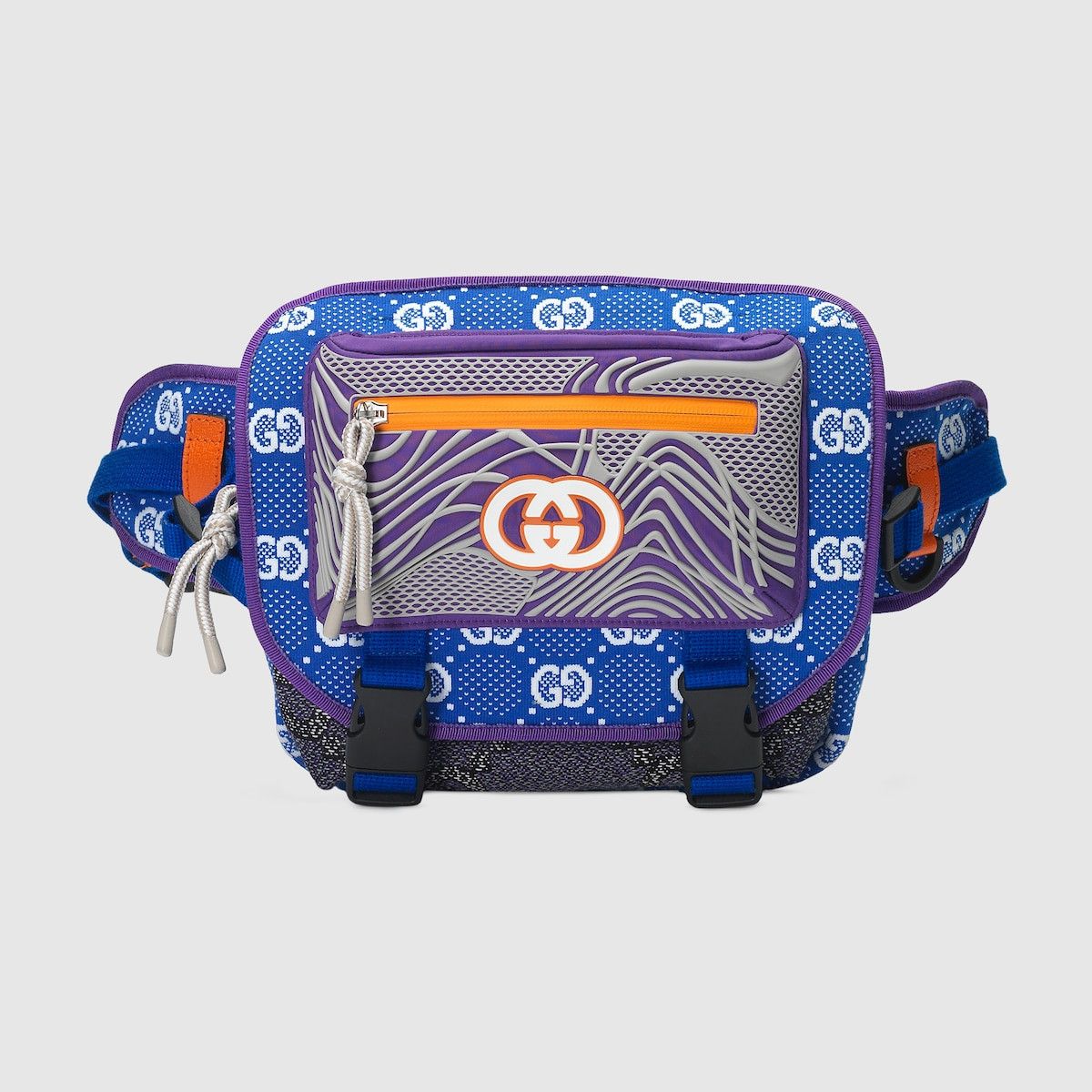 Gucci Gucci Nylon Backpack Ripstop GG Allover Blue Orange Size ONE SIZE - 12 Thumbnail