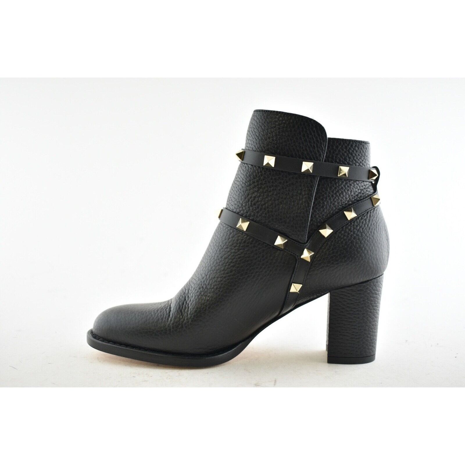 Valentino Valentino Rockstud City 70mm Black Leather Stud Block Heel Size US 6 / IT 36 - 8 Thumbnail