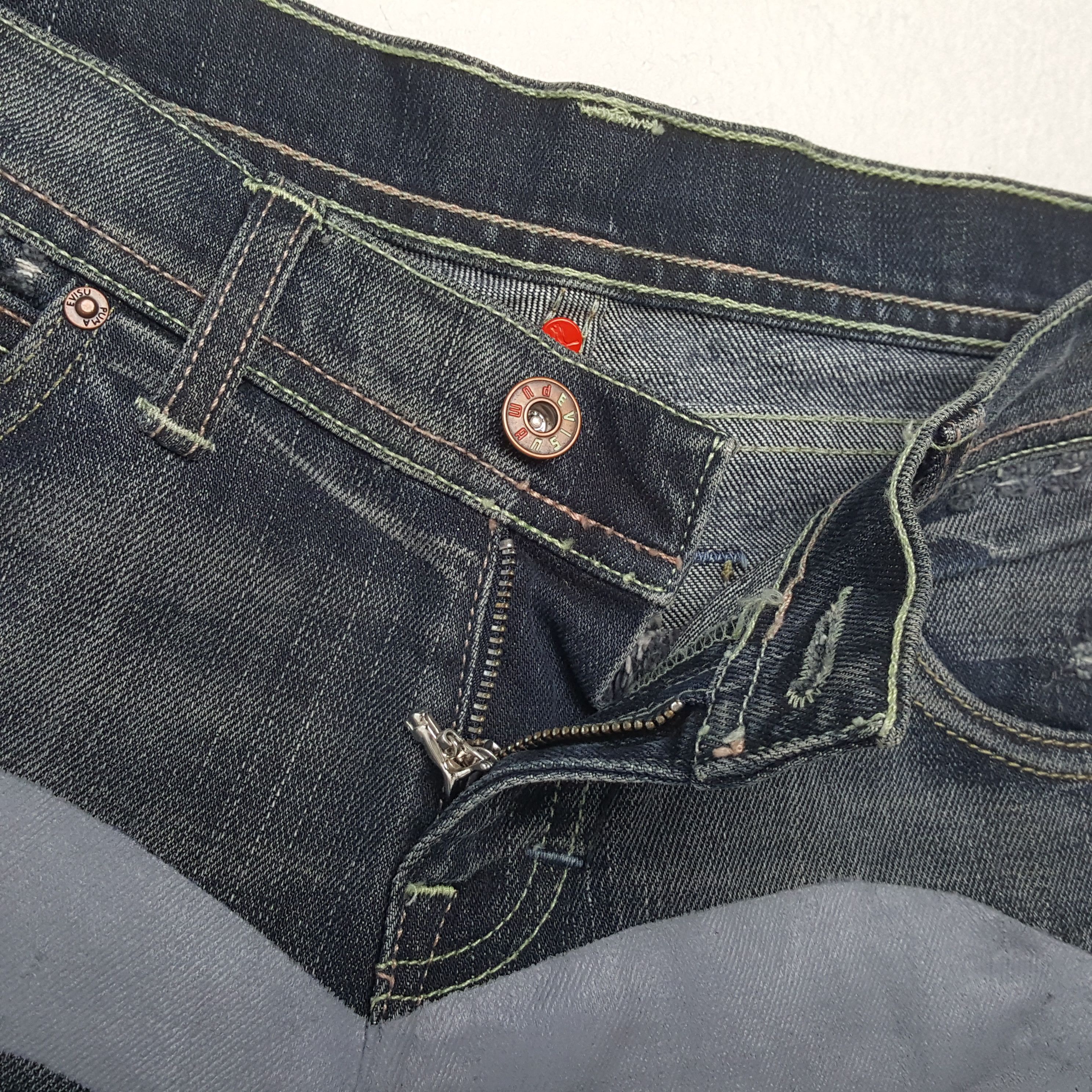 Evisu × Puma × Vintage EVISU x PUMA Japanese Brand Streetwear Custom Daicock Jeans Size 30" / US 8 / IT 44 - 12 Thumbnail