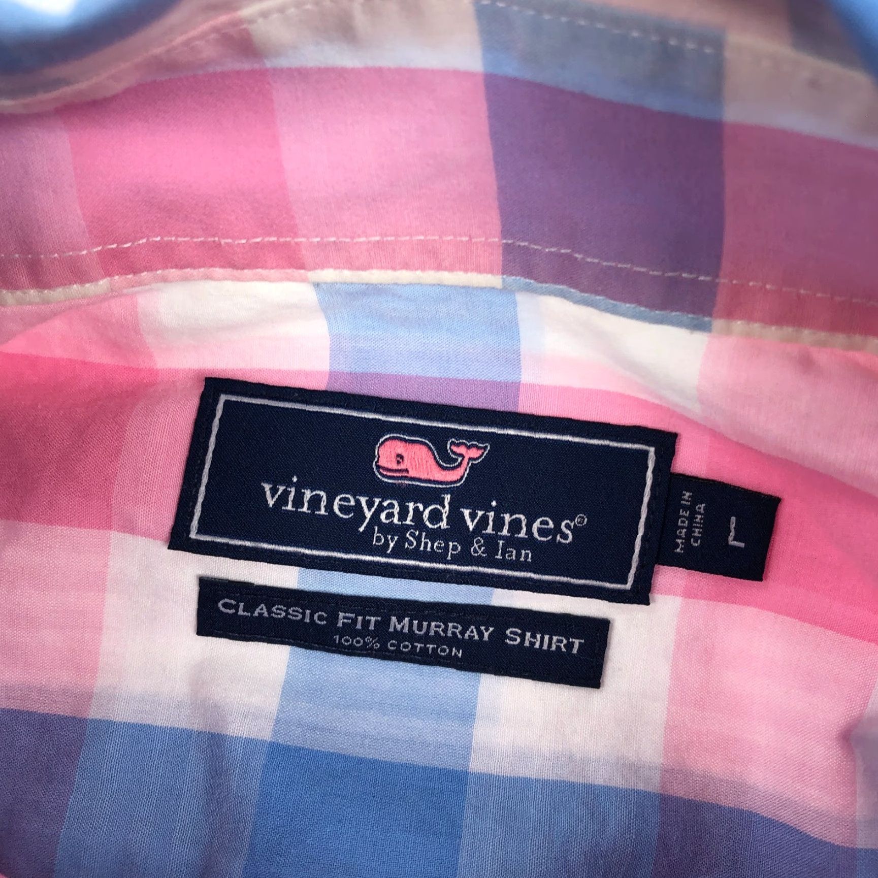 Vineyard Vines Vineyard Vines Shirt Mens Large Murray Blue Pink Check Long Sleeve Button Up Size US L / EU 52-54 / 3 - 4 Thumbnail
