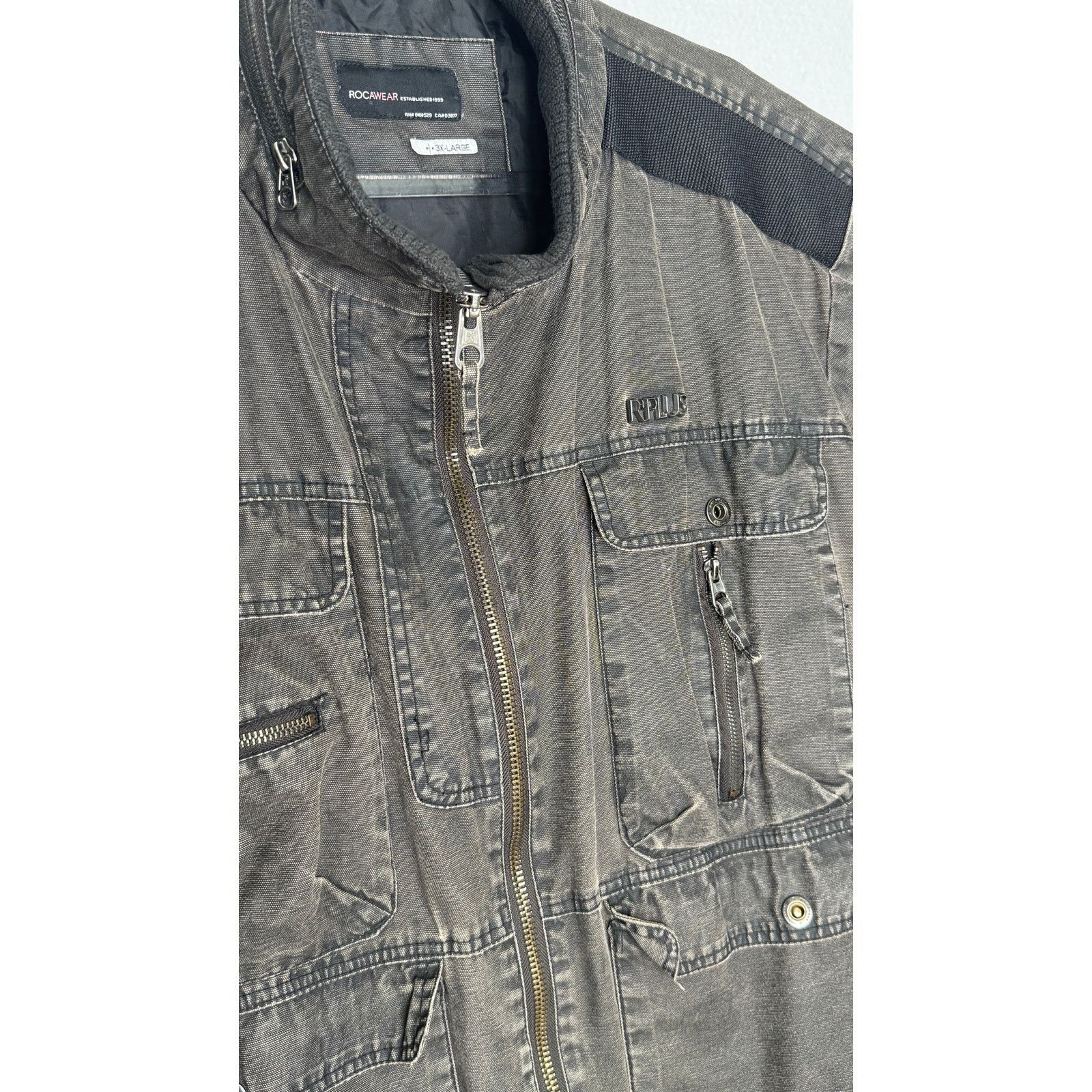 Rocawear Y2K Rocawear R Plus Gray Utility Bomber Jacket Tagged 3XL Size US XXL / EU 58 / 5 - 9 Thumbnail