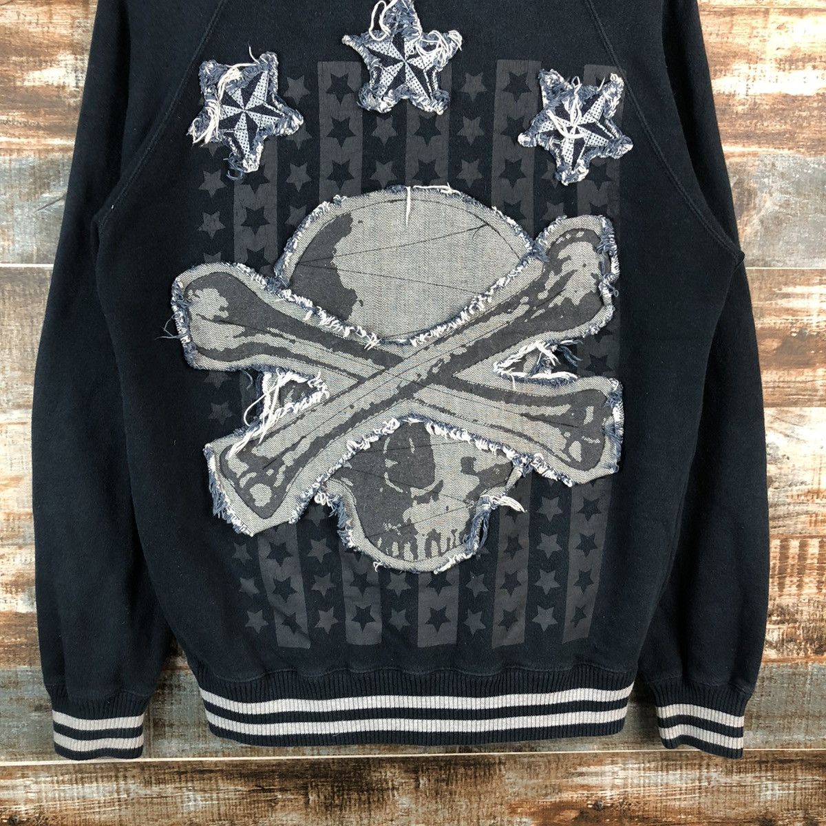Japanese Brand DL Rad Sally skull Bombers varsity sweater Jacket #A2451 Size US M / EU 48-50 / 2 - 14 Thumbnail