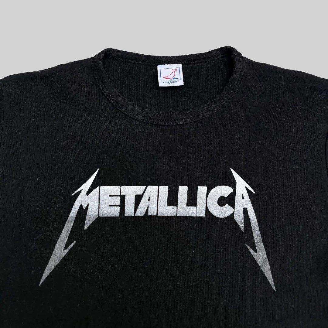 Band Tees × Metallica × Vintage Metallica 1990 90s Vintage Logo Band Concert Top T-Shirt Size M / US 6-8 / IT 42-44 - 2 Thumbnail