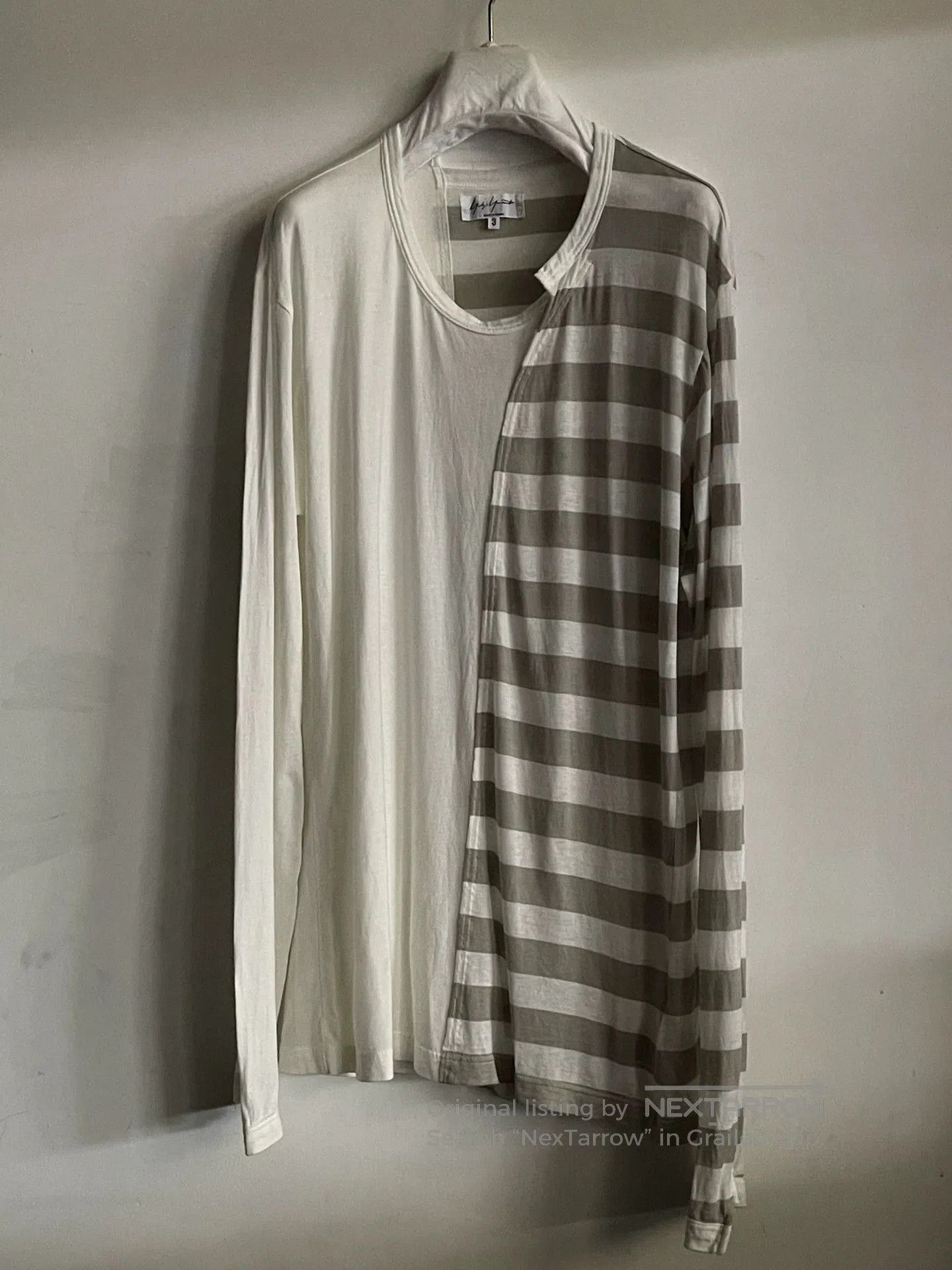 Yohji Yamamoto striped long sleeve base shirt. Size US M / EU 48-50 / 2 - 1 Thumbnail