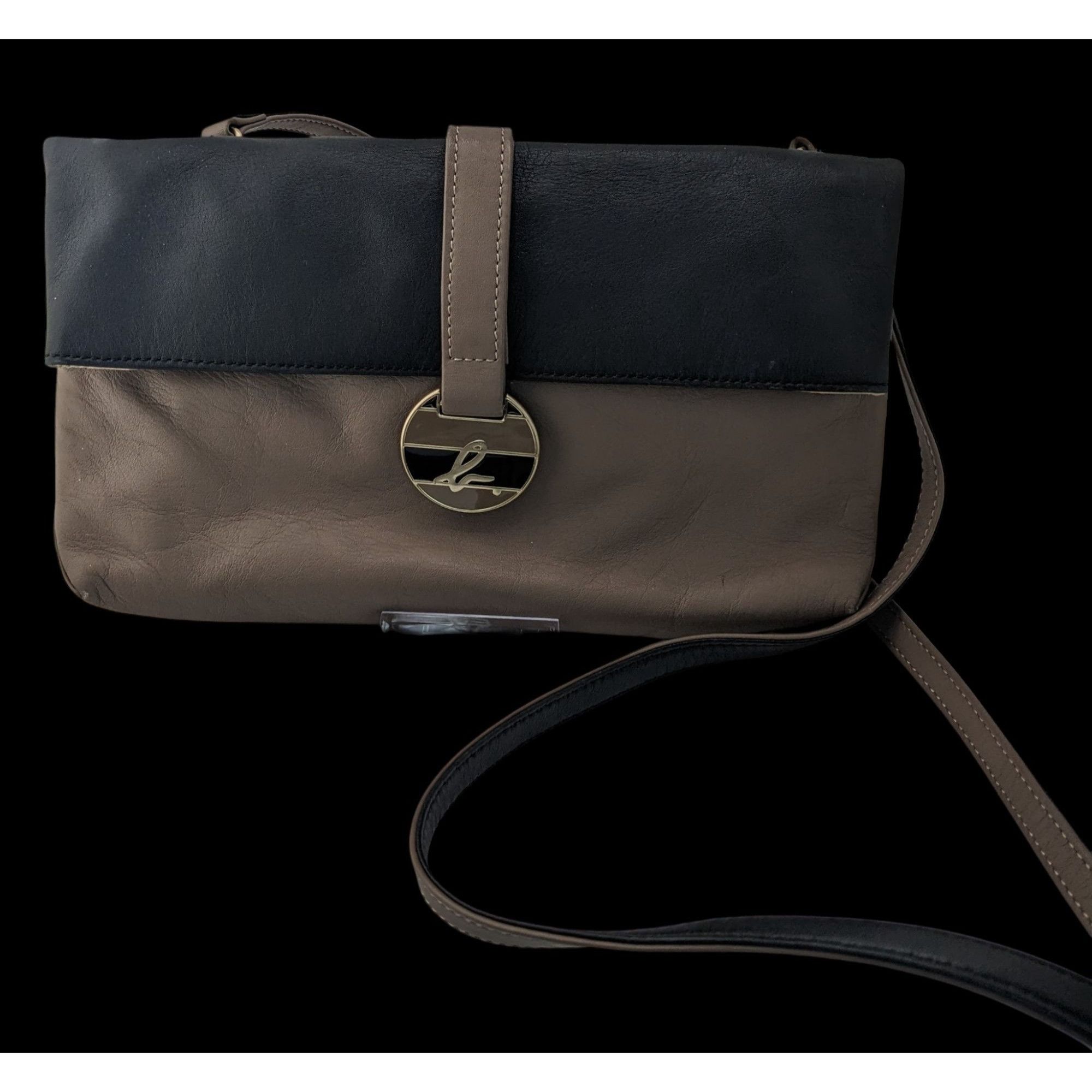 agnes b. Agnes B. Voyage Vintage Crossbody Bag In Black & Brown Leath Size ONE SIZE - 1 Thumbnail