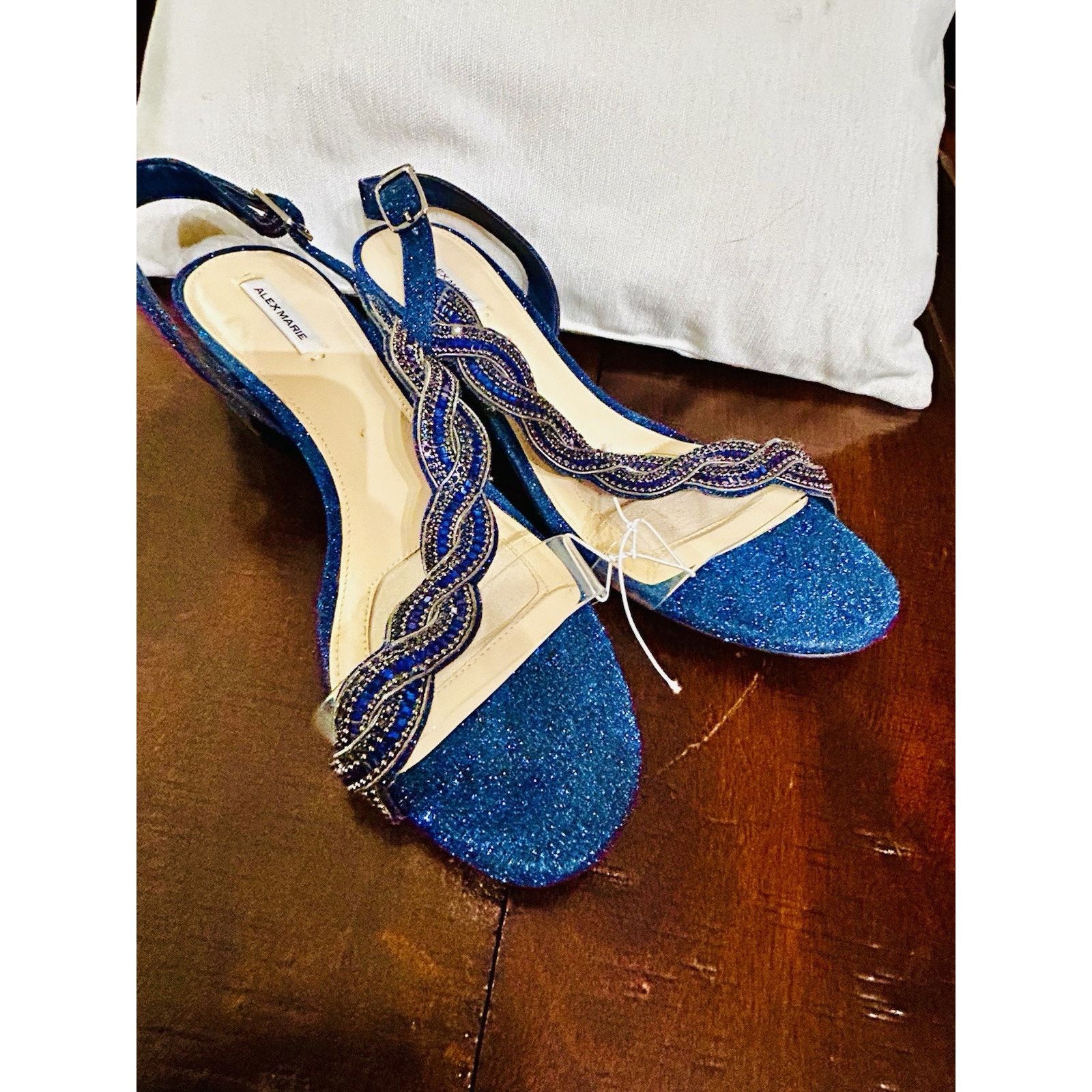 Other Alex Marie Clavia Clear Blue Rhinestone Heel Sandals 10m Size US 10 / IT 40 - 1 Thumbnail