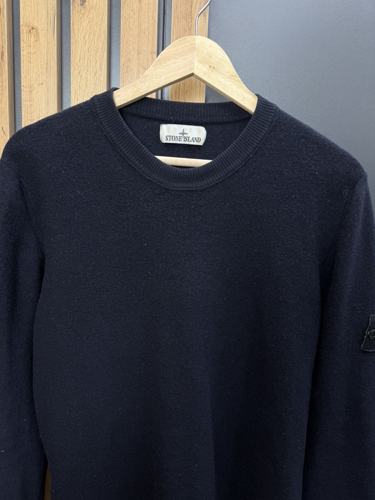 Stone Island Stone Island Crewneck Wool Knit Sweater Navy Men’s Size US XL / EU 56 / 4 - 2 Thumbnail