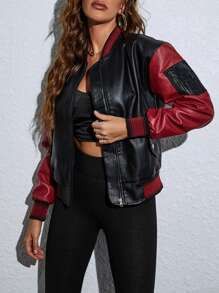Other Women Black & Red Real Cowhide Leather Jacket Size S / US 4 / IT 40 - 4 Thumbnail
