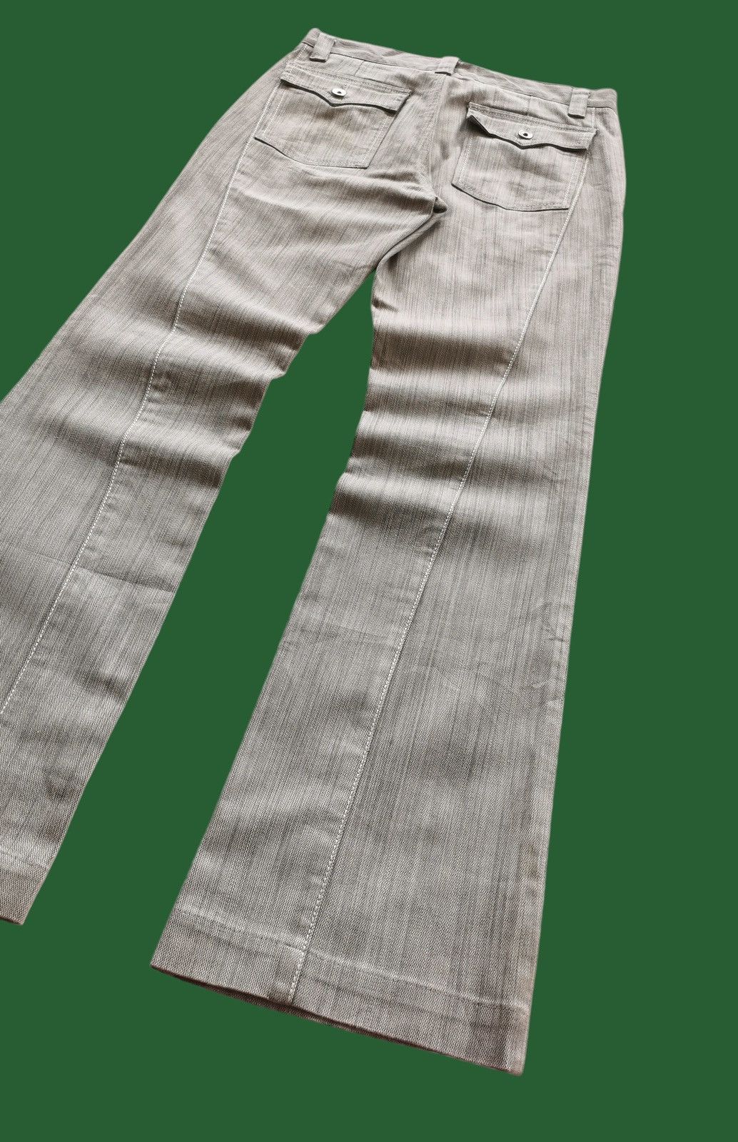 If Six Was Nine Taka-Q Japan Twist Leg Bootcut Stripe Pants Size US 32 / EU 48 - 3 Thumbnail
