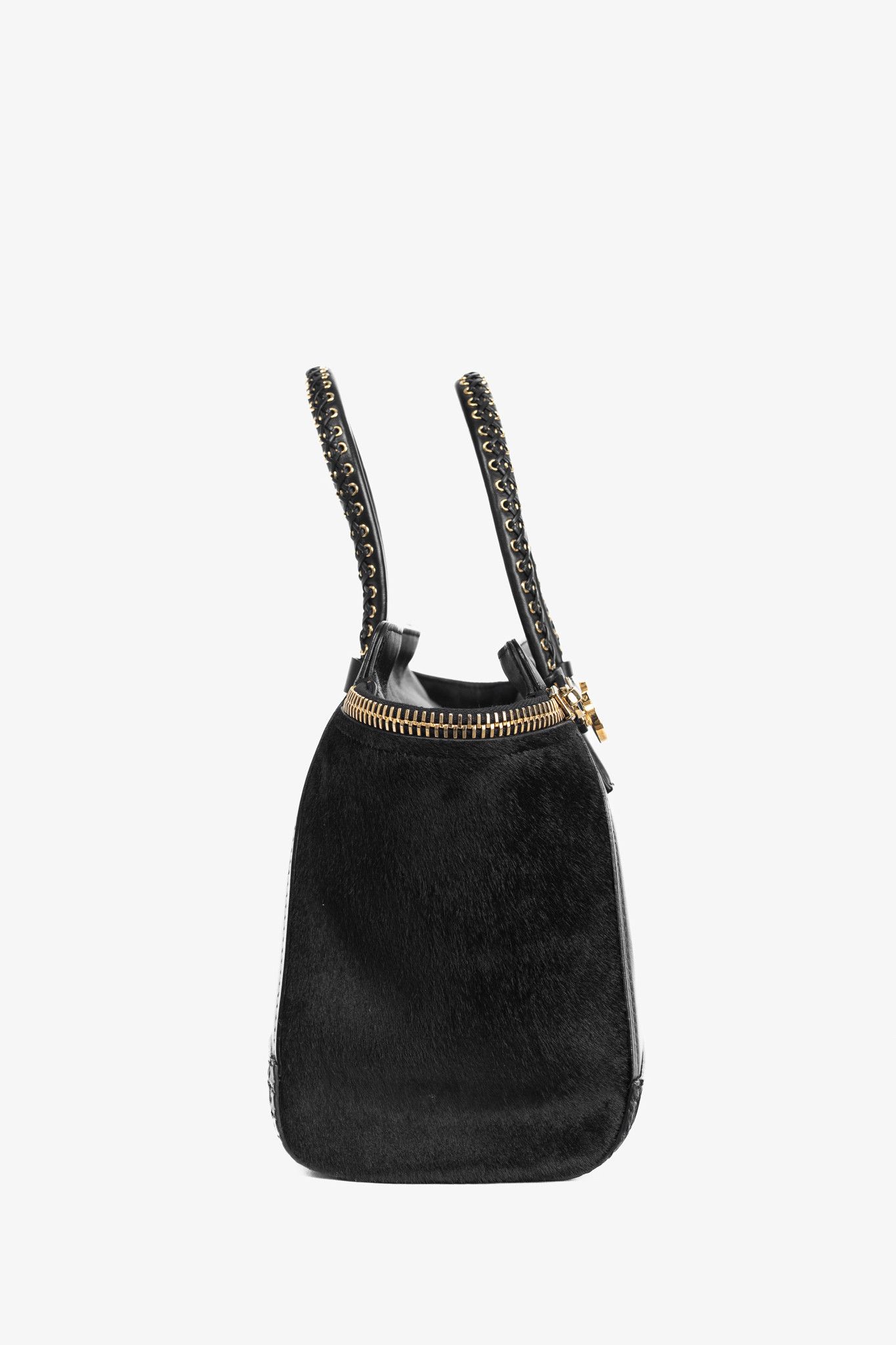 Salvatore Ferragamo Salvatore Ferragamo Gancini Black Leather & Calf Hair Tote Size ONE SIZE - 3 Thumbnail