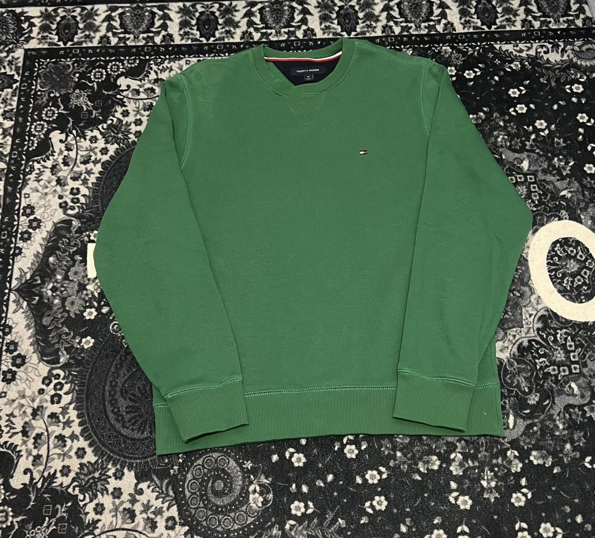 Tommy Hilfiger × Vintage GREEN TOMMY HILFIGER SWEATER Size US M / EU 48-50 / 2 - 1 Thumbnail