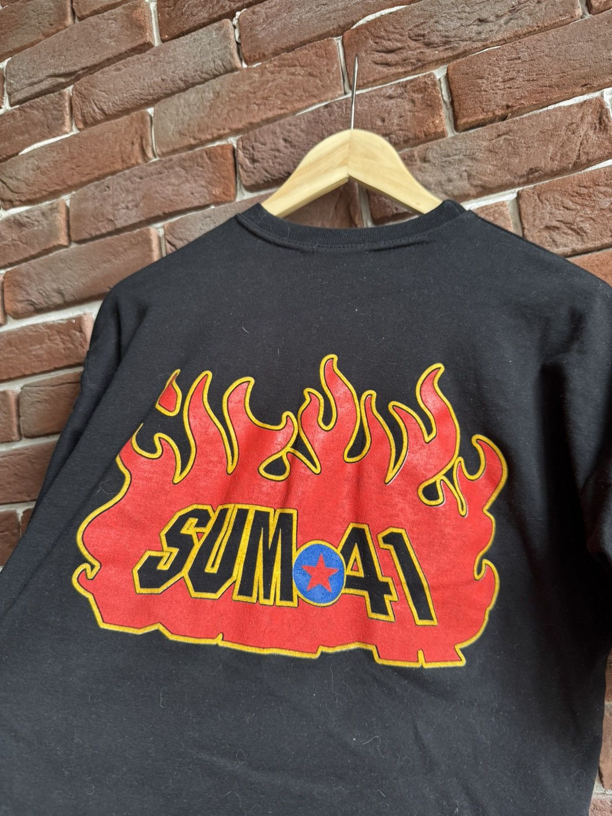 Band Tees × Vintage Vintage Y2K Sum 41 Flames Rock Metal Band Black Tshirt M Size US M / EU 48-50 / 2 - 3 Thumbnail