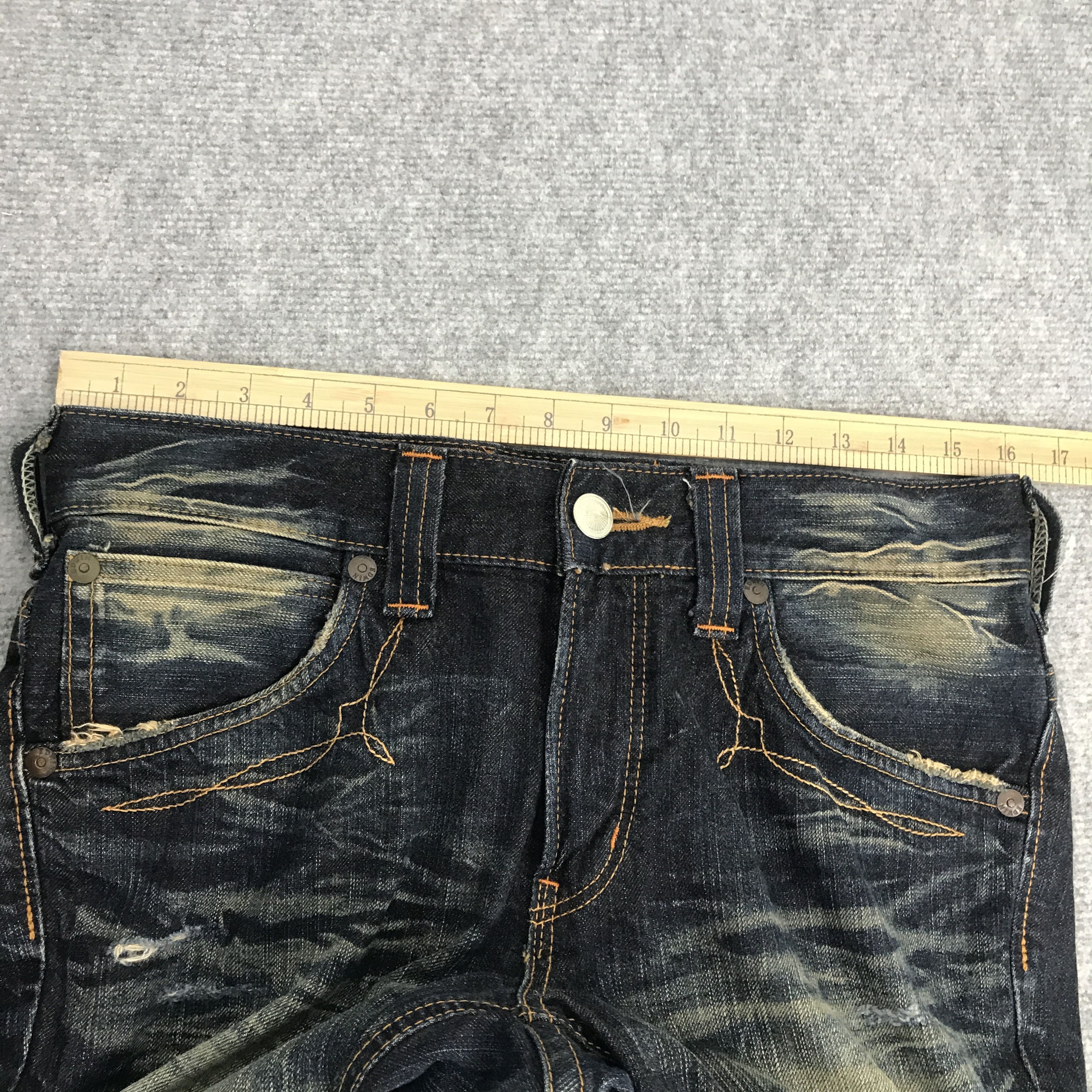 Edwin × If Six Was Nine × Le Grande Bleu (L.G.B.) Rare🔥Flare Edwin Japan bootcut design distressed jeans Size US 30 / EU 46 - 3 Thumbnail