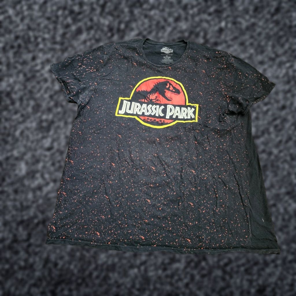 Vintage VINTAGE Jurassic Park Men's T-Shirt 3XL Black Distressed Short Sleeve Crew Neck Cotton Size US XXL / EU 58 / 5 - 1 Thumbnail