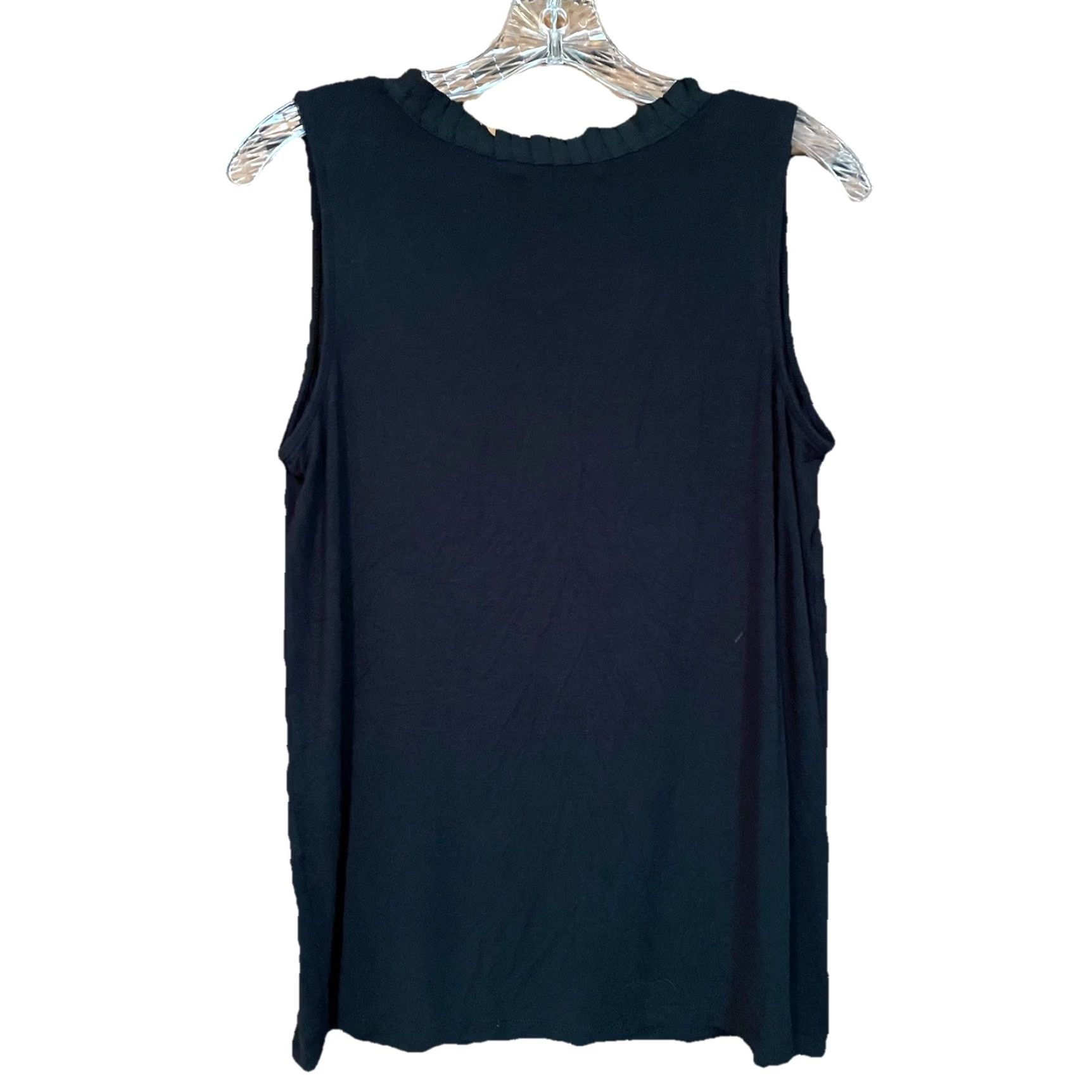 Banana Republic Banana Republic Women’s S Sleeveless Pleated Neck V-Neck Top Black Breezy Shirt Blouse Summer Casual Workwear Holiday Womens Size S / US 4 / IT 40 - 3 Thumbnail