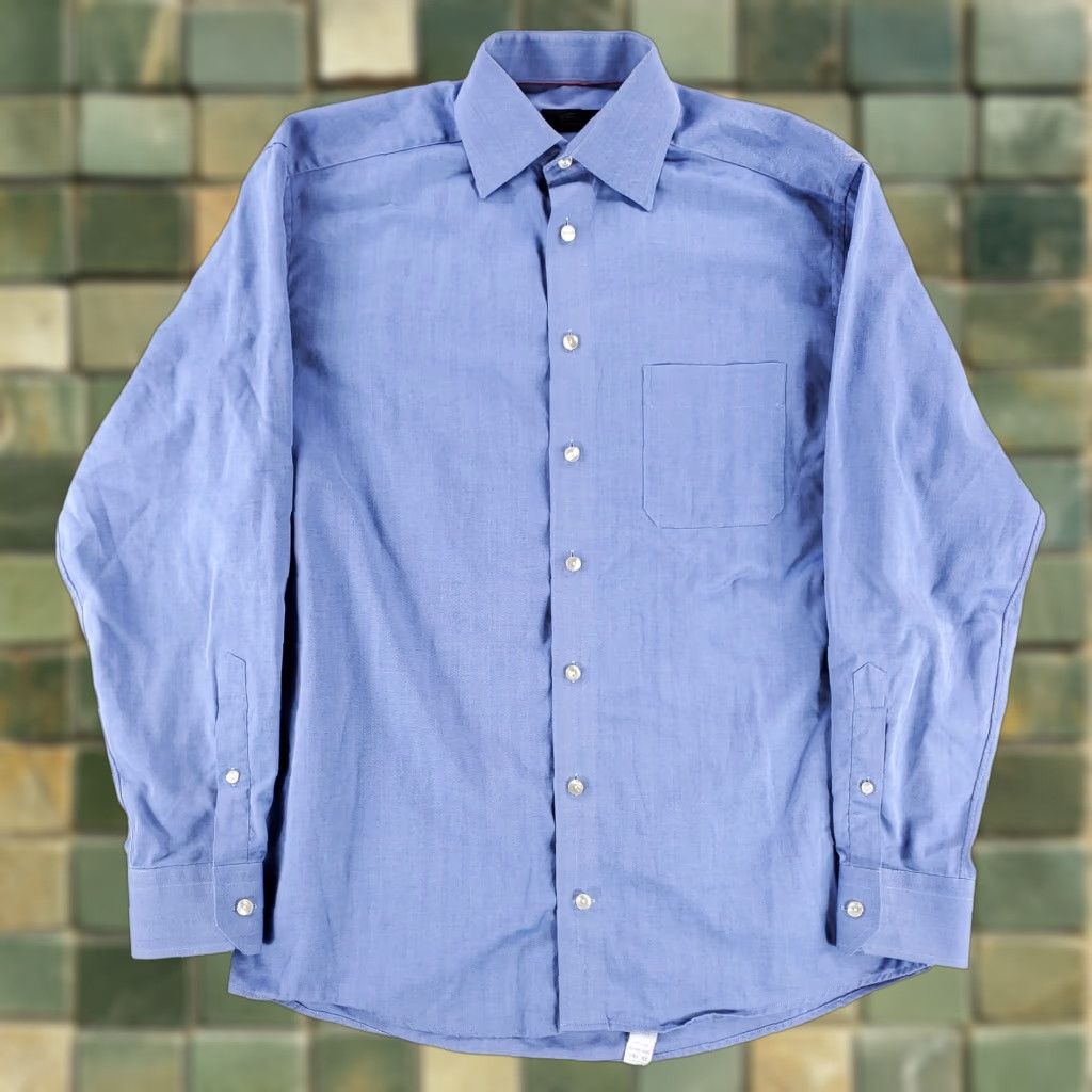 Eton Eton Long Sleeve Shirt OCBD Ganghester 1928 Blue 15.5/39 Mens Size US L / EU 52-54 / 3 - 1 Thumbnail