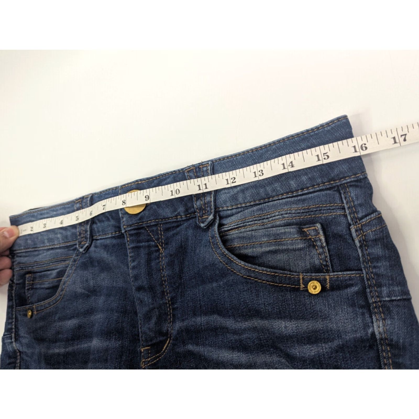 Vintage Democracy Jeans Women's Size 8 Blue Med Wash Stretch Regular 5-Pocket Denim Skinny City College Preppy Size 30" / US 8 / IT 44 - 7 Thumbnail