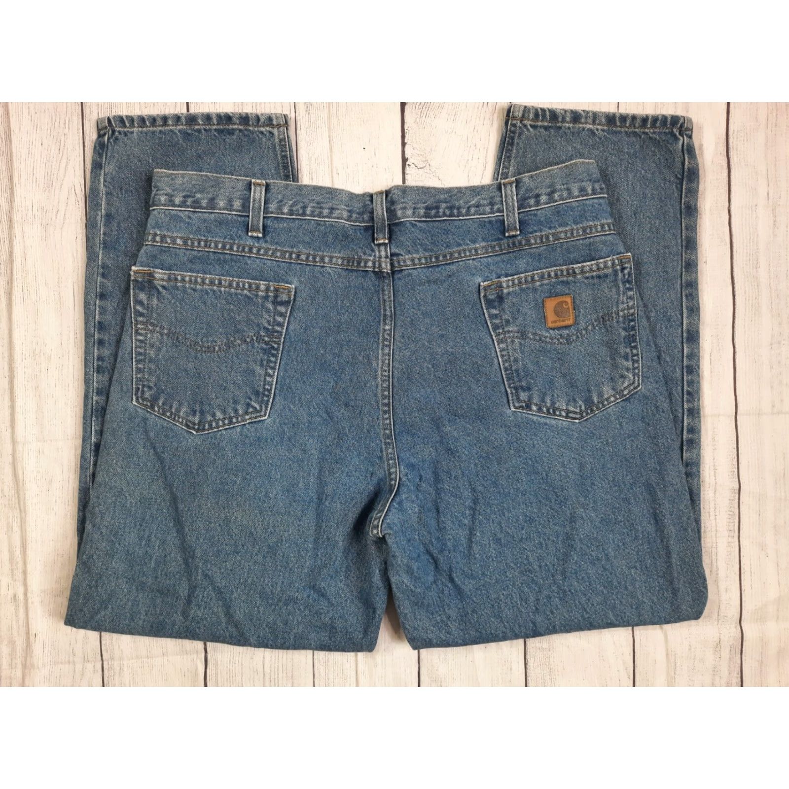Carhartt VINTAGE Carhartt Men's Jeans Denim Blue 36 x 30 Traditional Fit 100% Cotton Workwear Straight Jeans Size US 36 / EU 52 - 5 Thumbnail
