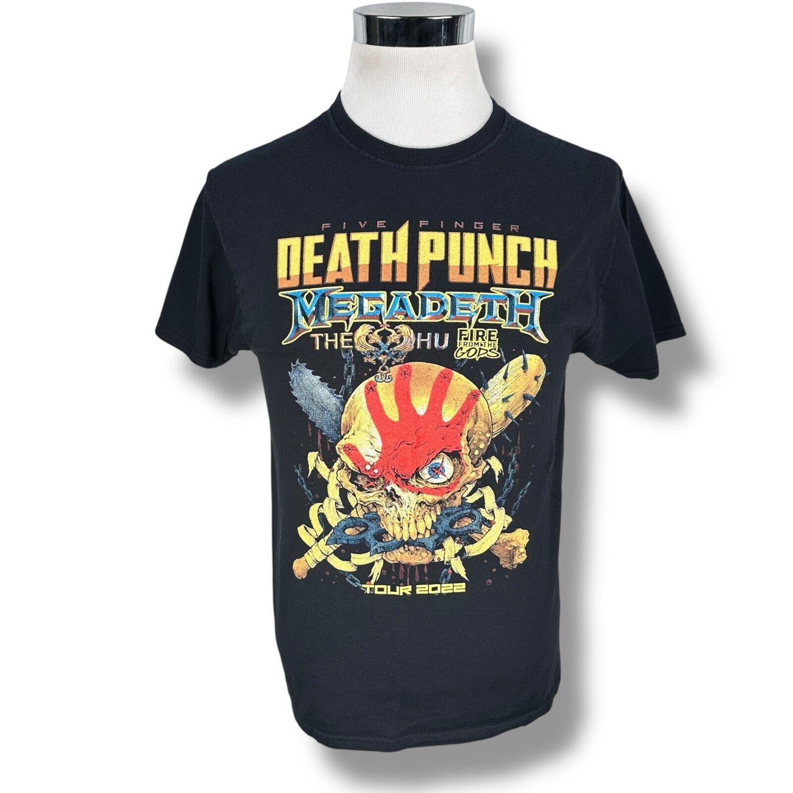 Fruit Of The Loom Megadeth 2022 Tour T-Shirt Men’s Medium Black Five Tee Size US M / EU 48-50 / 2 - 1 Thumbnail