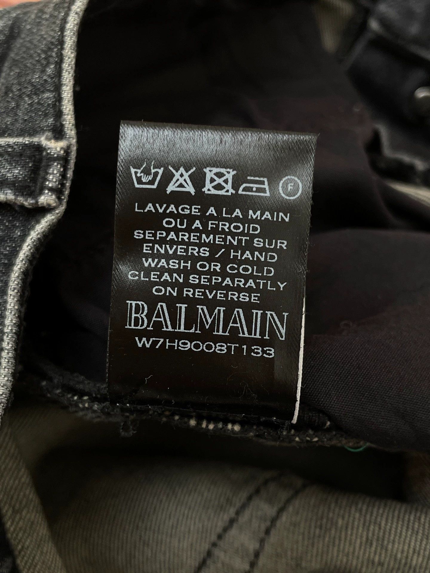 Balmain Balmain Black-Gray Straight Jeans W31 New with Tags Size US 31 - 6 Thumbnail