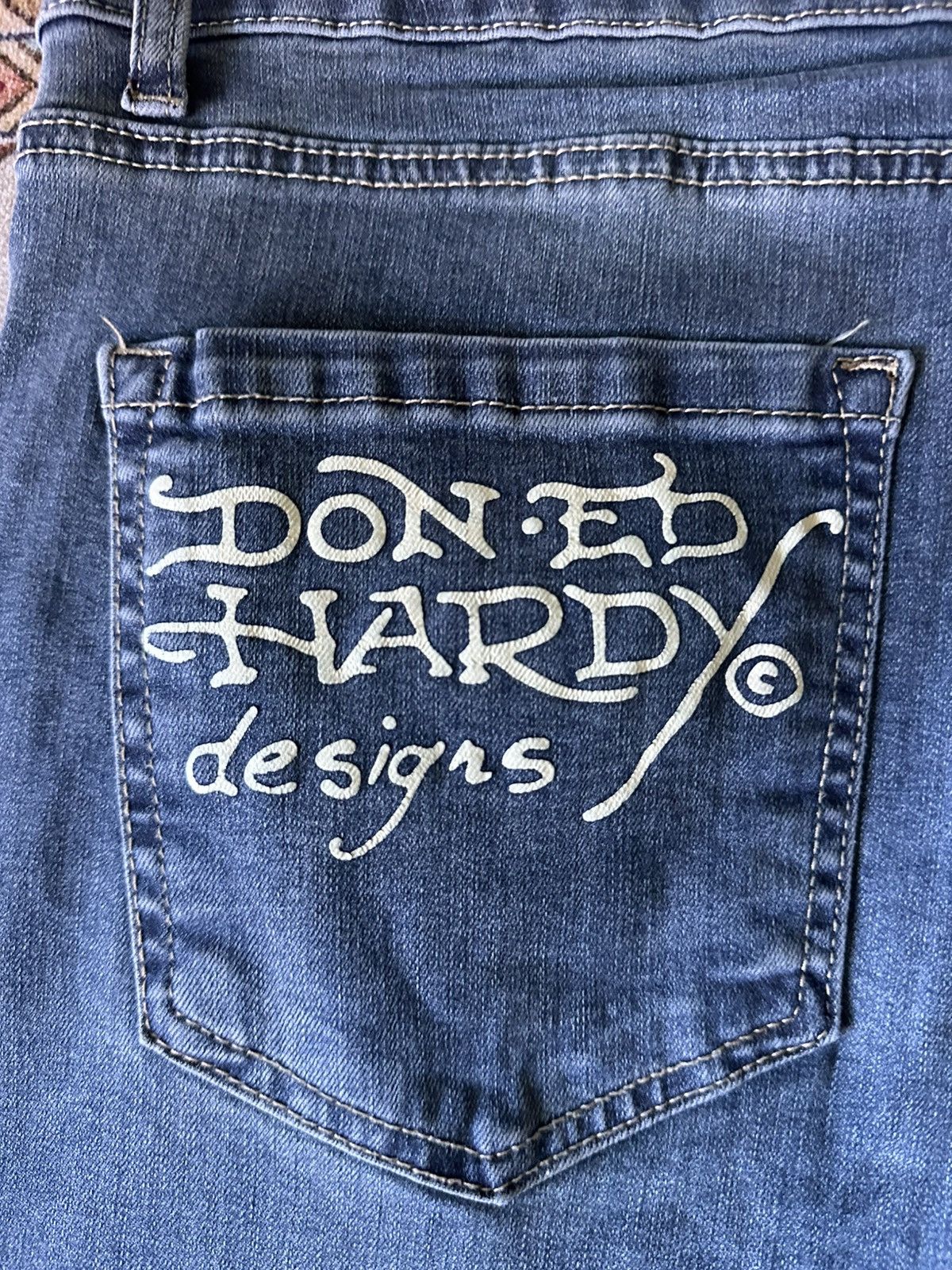Ed Hardy Ed Hardy Embroidered Baggy Jeans Size US 34 / EU 50 - 16 Thumbnail