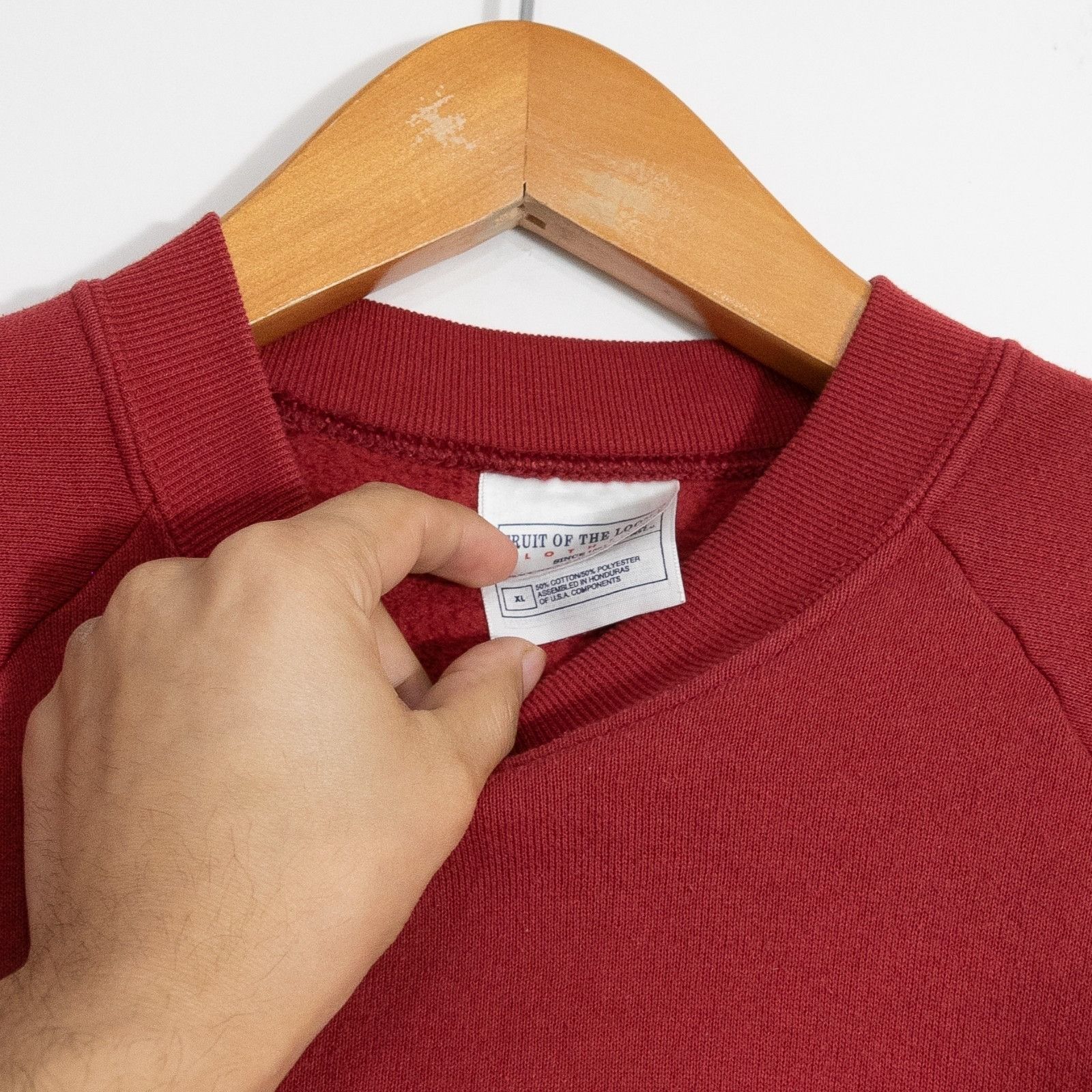 Vintage Vintage 90s Fruit of the Loom Blank Sweatshirt XL - Raglan Size US XL / EU 56 / 4 - 4 Thumbnail